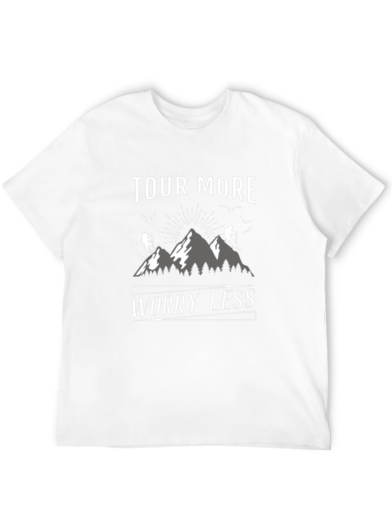 Tour More Worry Less Mountain Adventure Black T-Shirt - 12