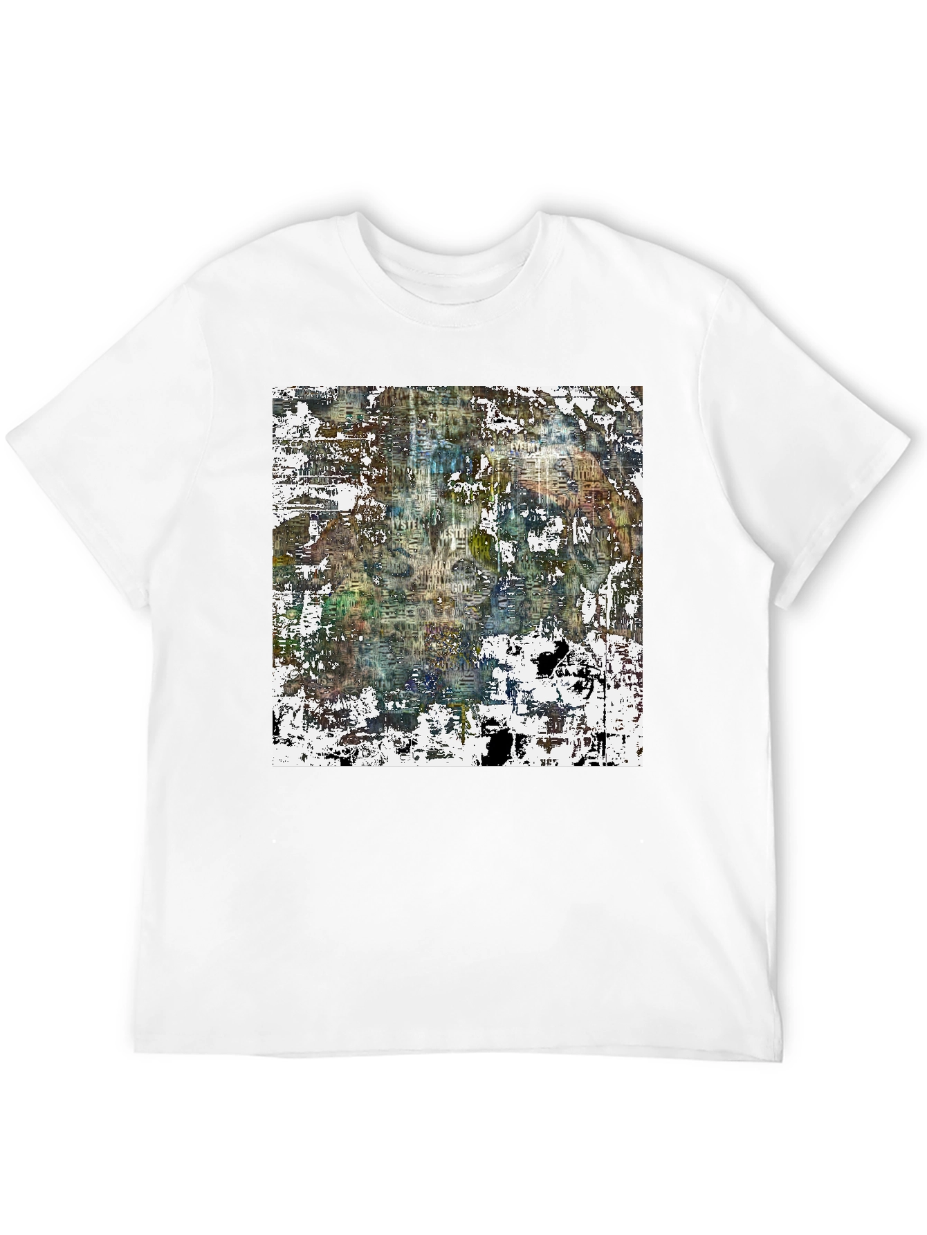 Black Abstract Art Print Black Tee view 12
