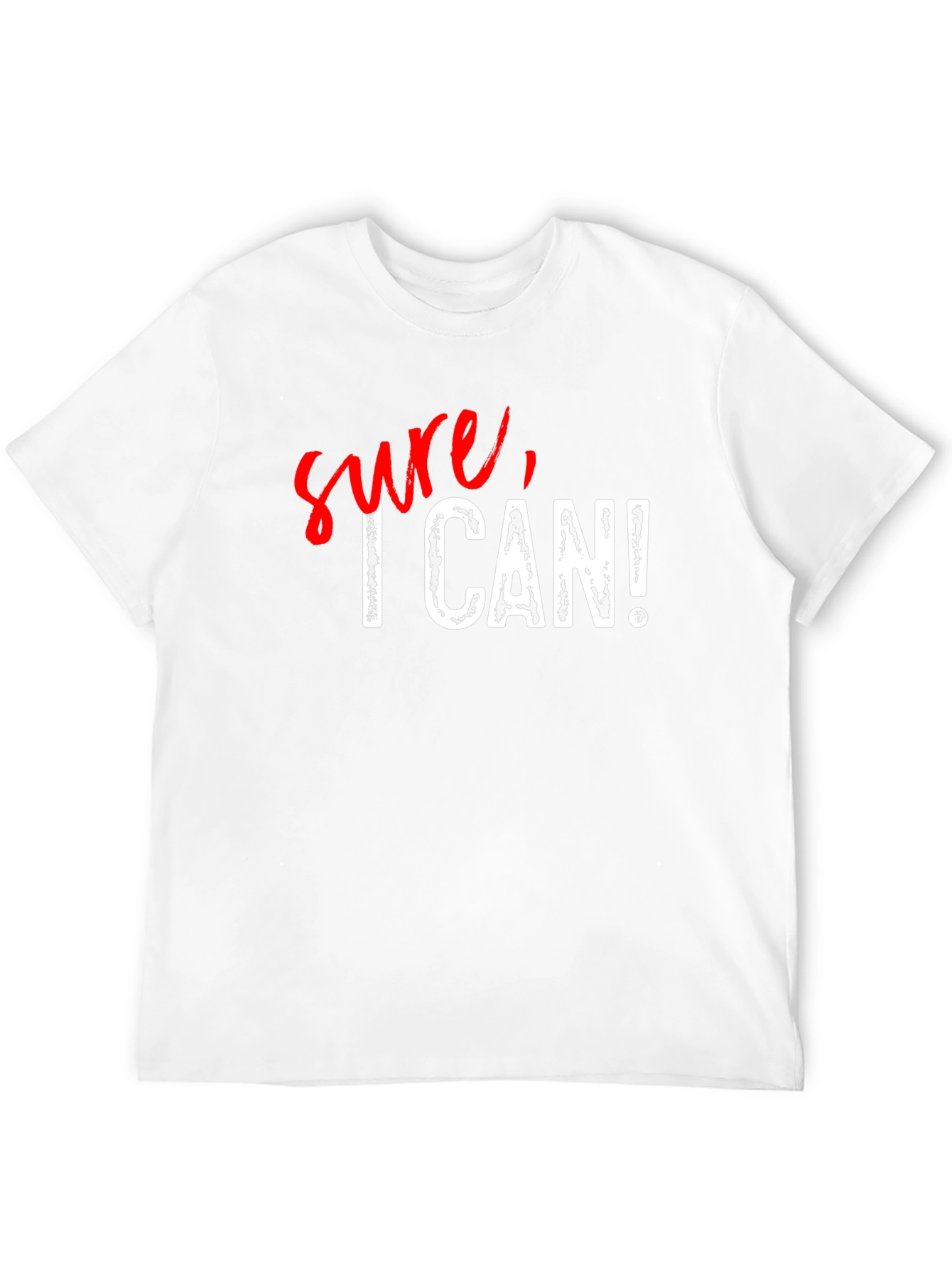 Black Sure, I Can! Graphic Print Black Cotton T-Shirt view 12