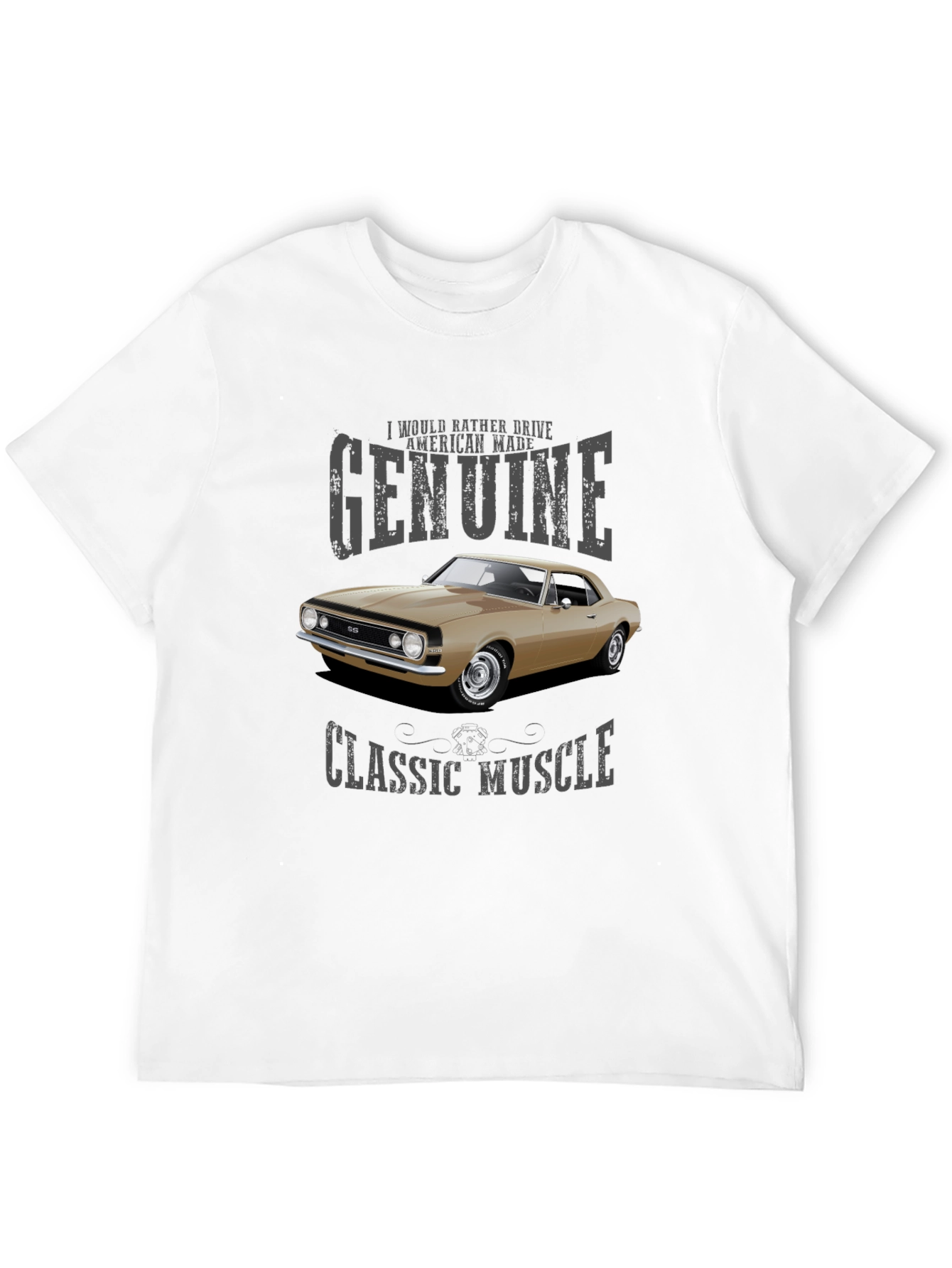 Black Genuine Classic Muscle Car T-Shirt view 12