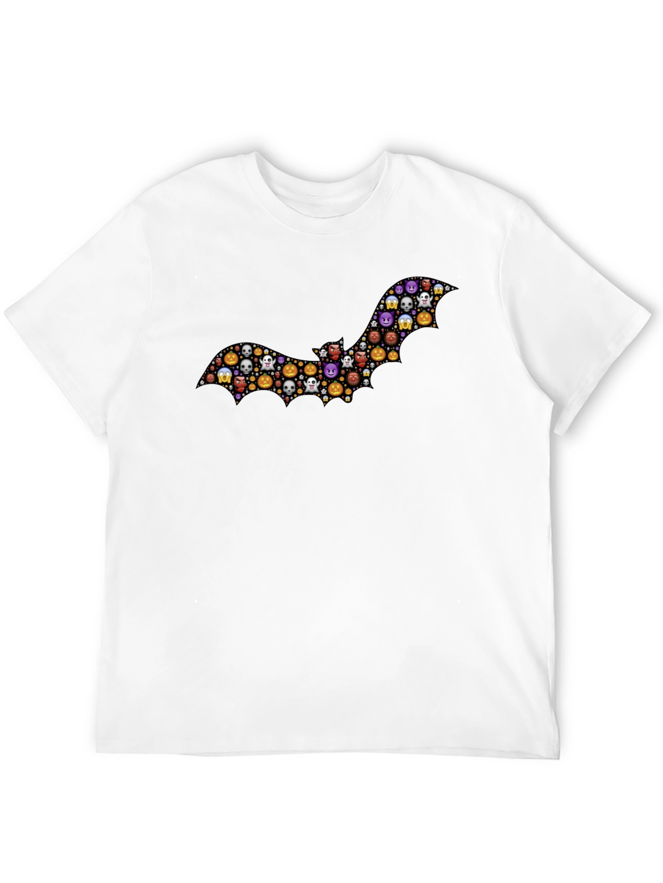 Black Halloween Emoji Bat T-Shirt view 12
