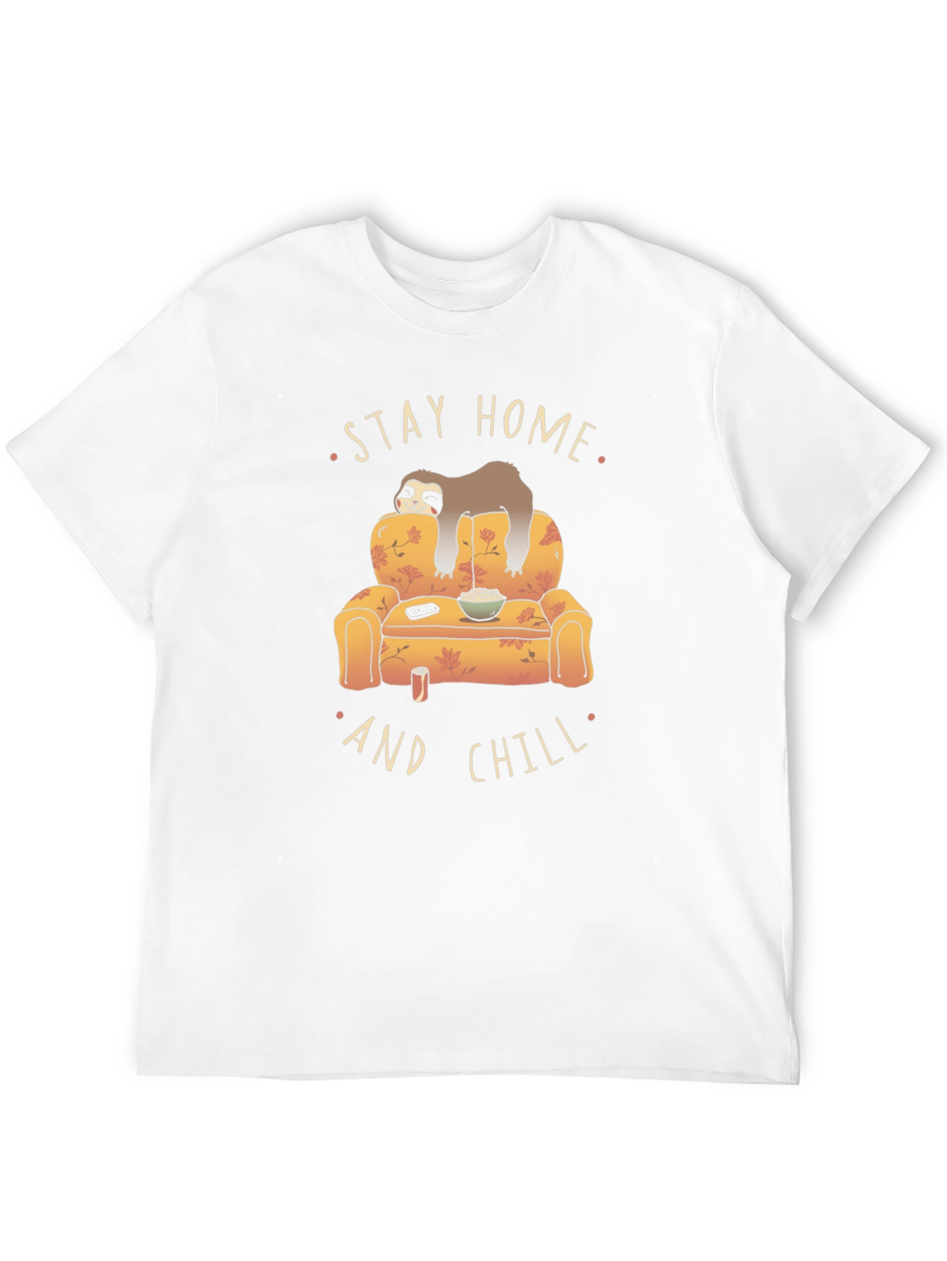 Black Stay Home & Chill Sloth Graphic T-Shirt view 12