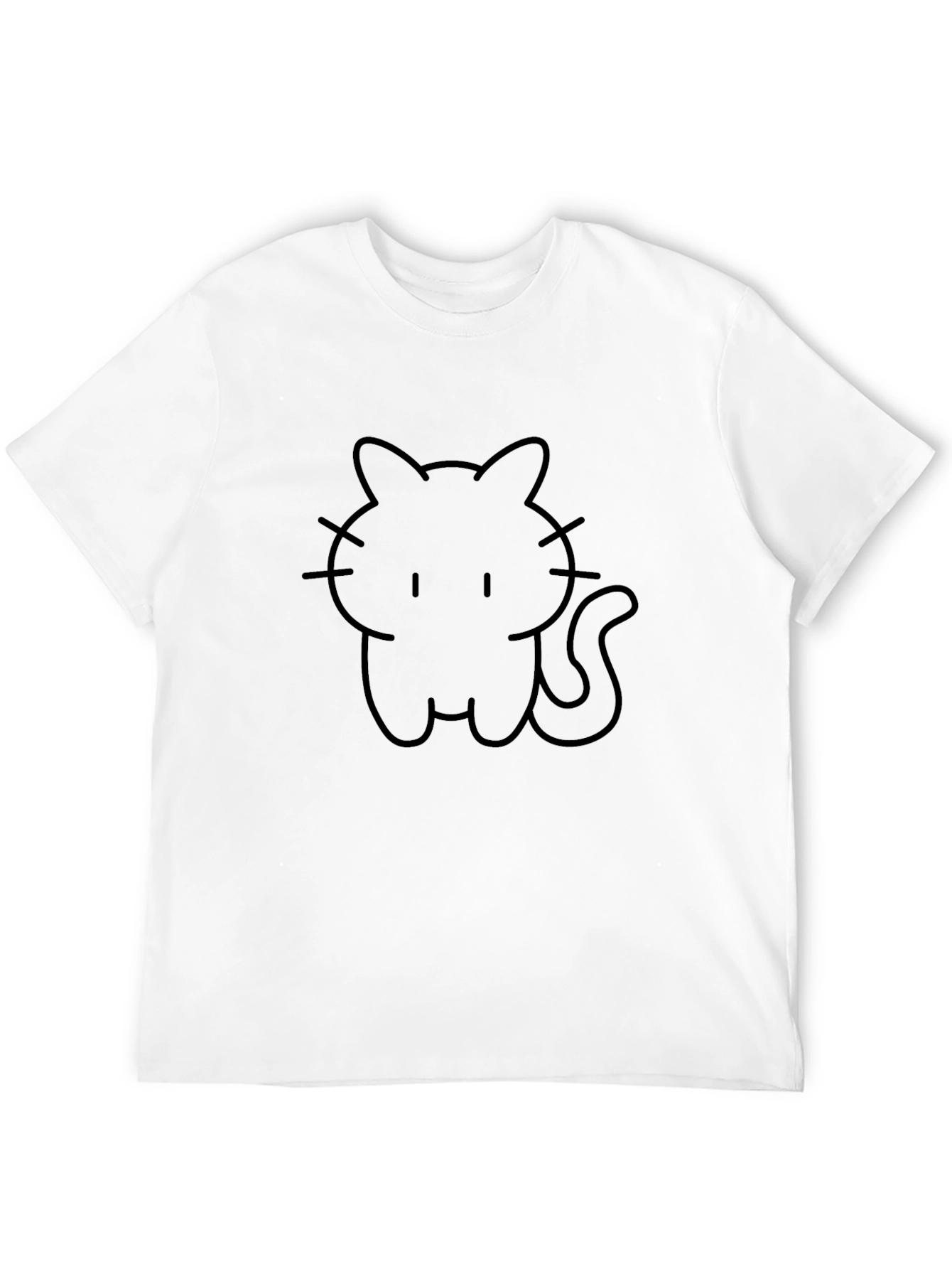 Black Cute Black Cat T-Shirt - Line Art Design view 12