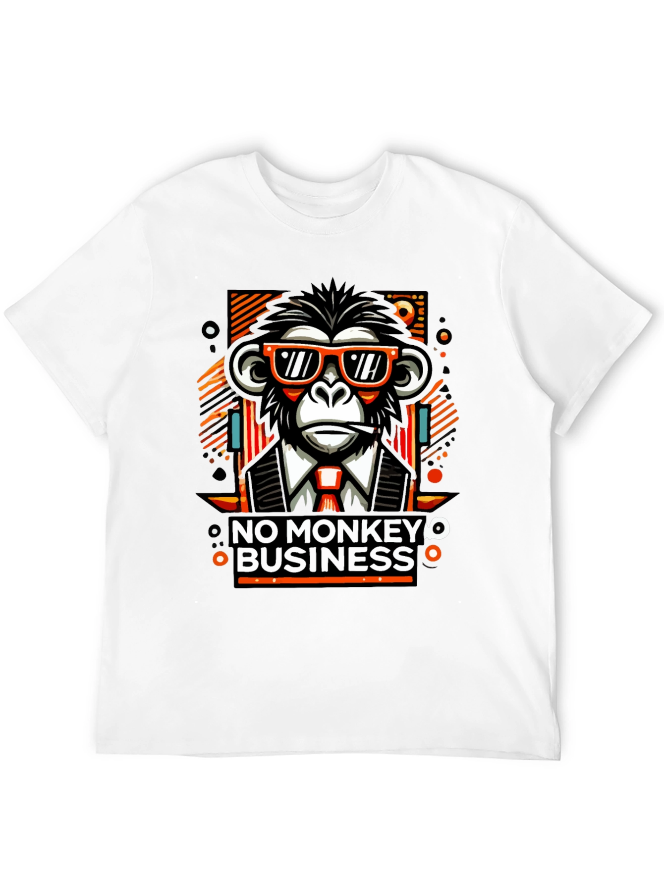 Black No Monkey Business Graphic T-Shirt view 12