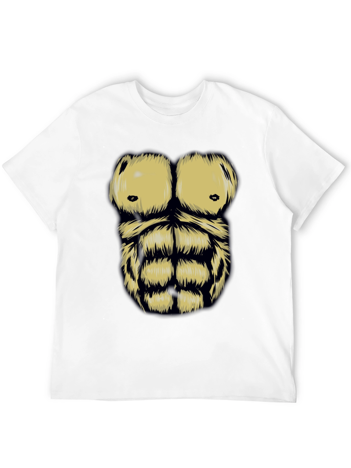 Black Funny Muscle Chest T-Shirt - Costume Tee view 12