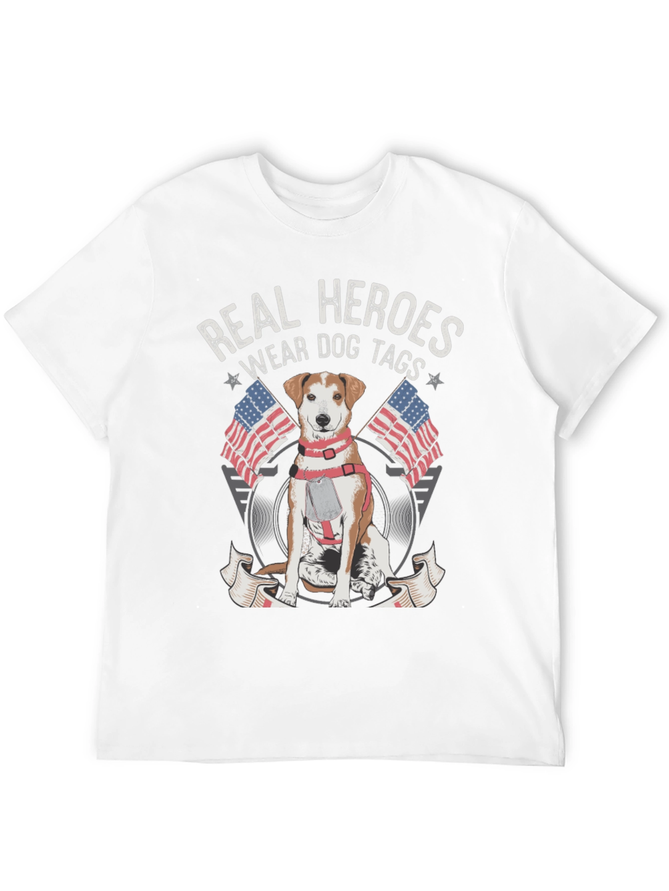 Black Real Heroes Wear Dog Tags T-Shirt view 12