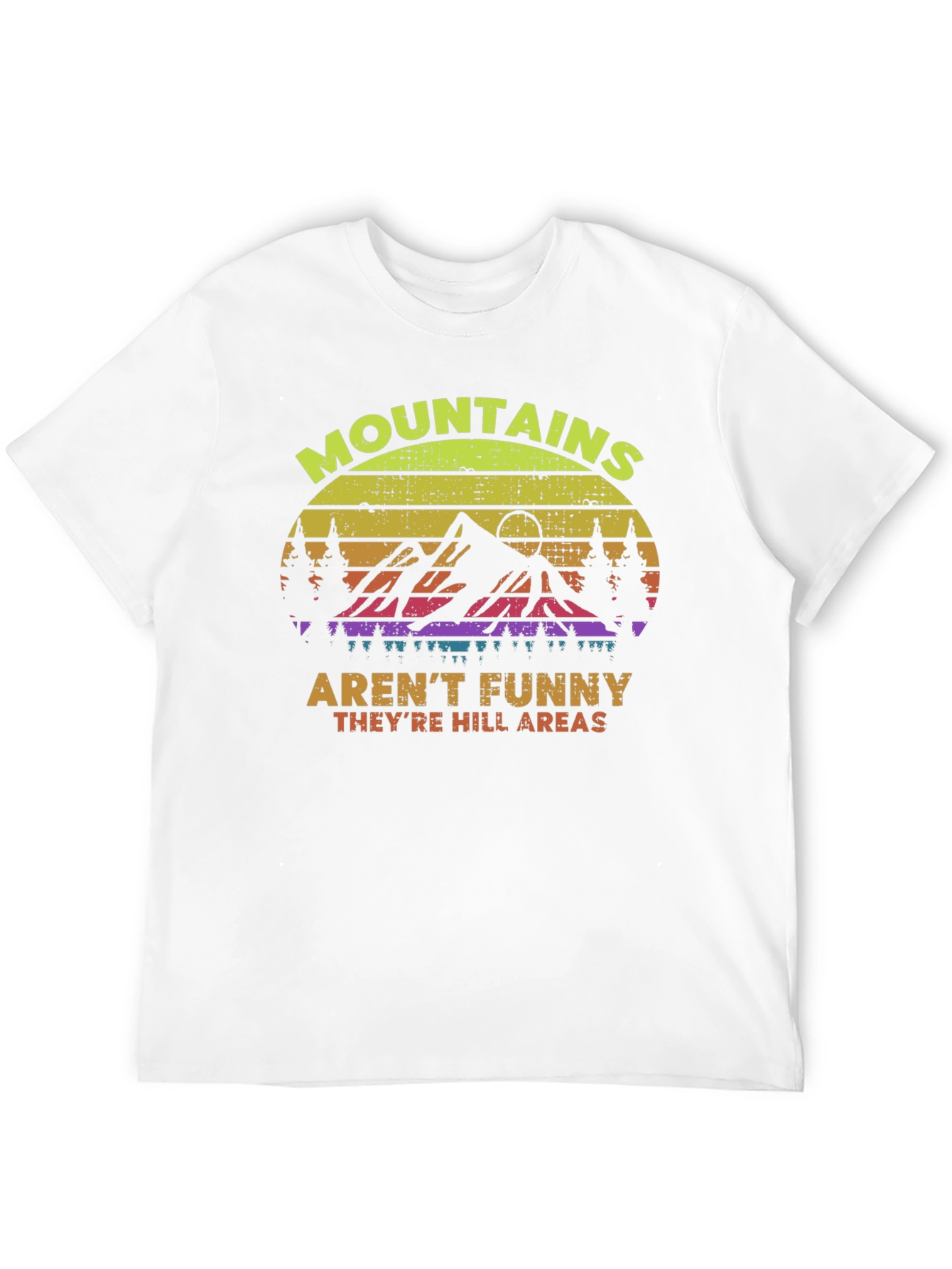 Black Funny Mountains T-Shirt - Hill Areas Joke view 12