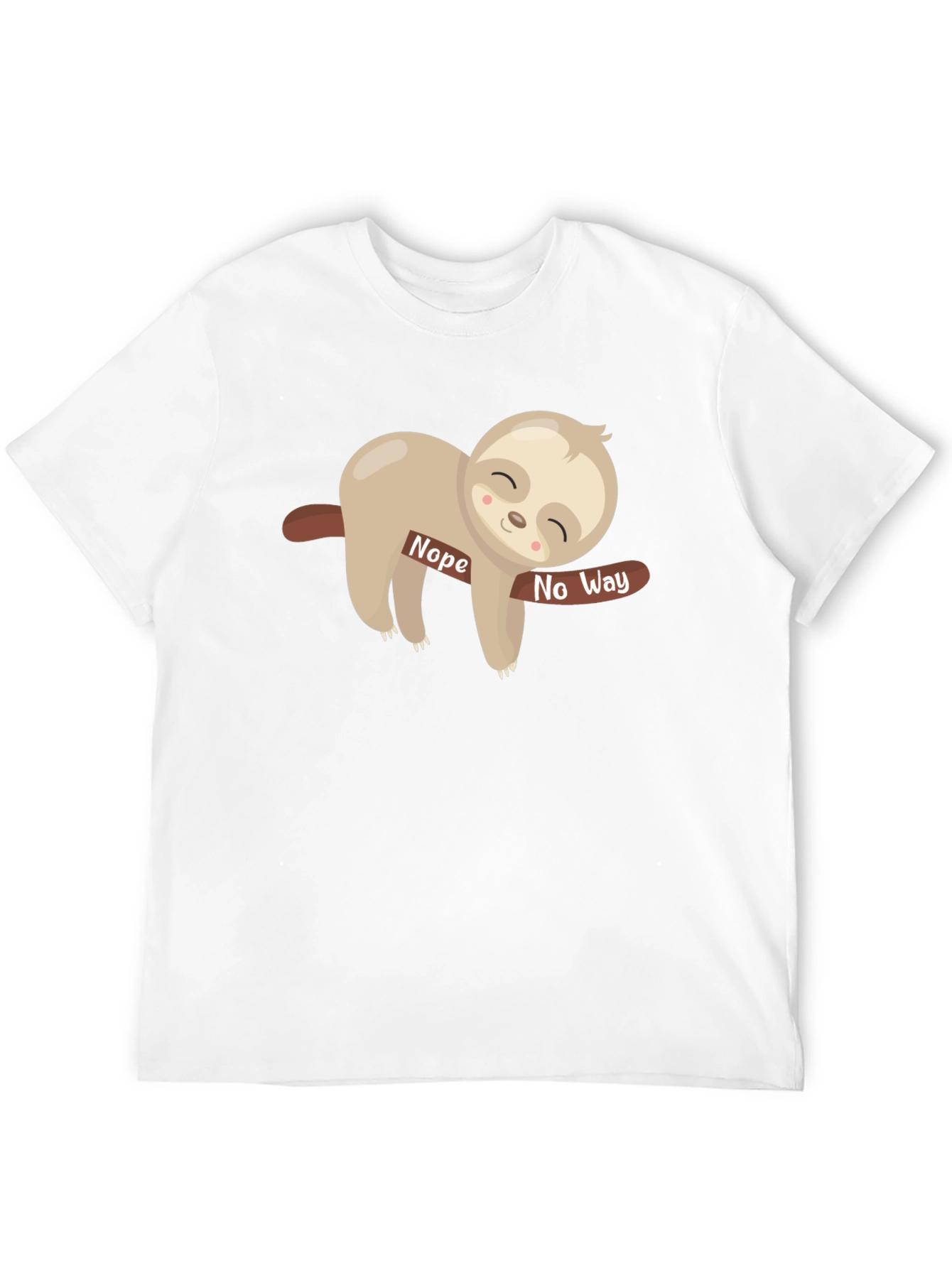 Black Nope No Way Sloth T-Shirt - Black Crew Neck Tee view 12