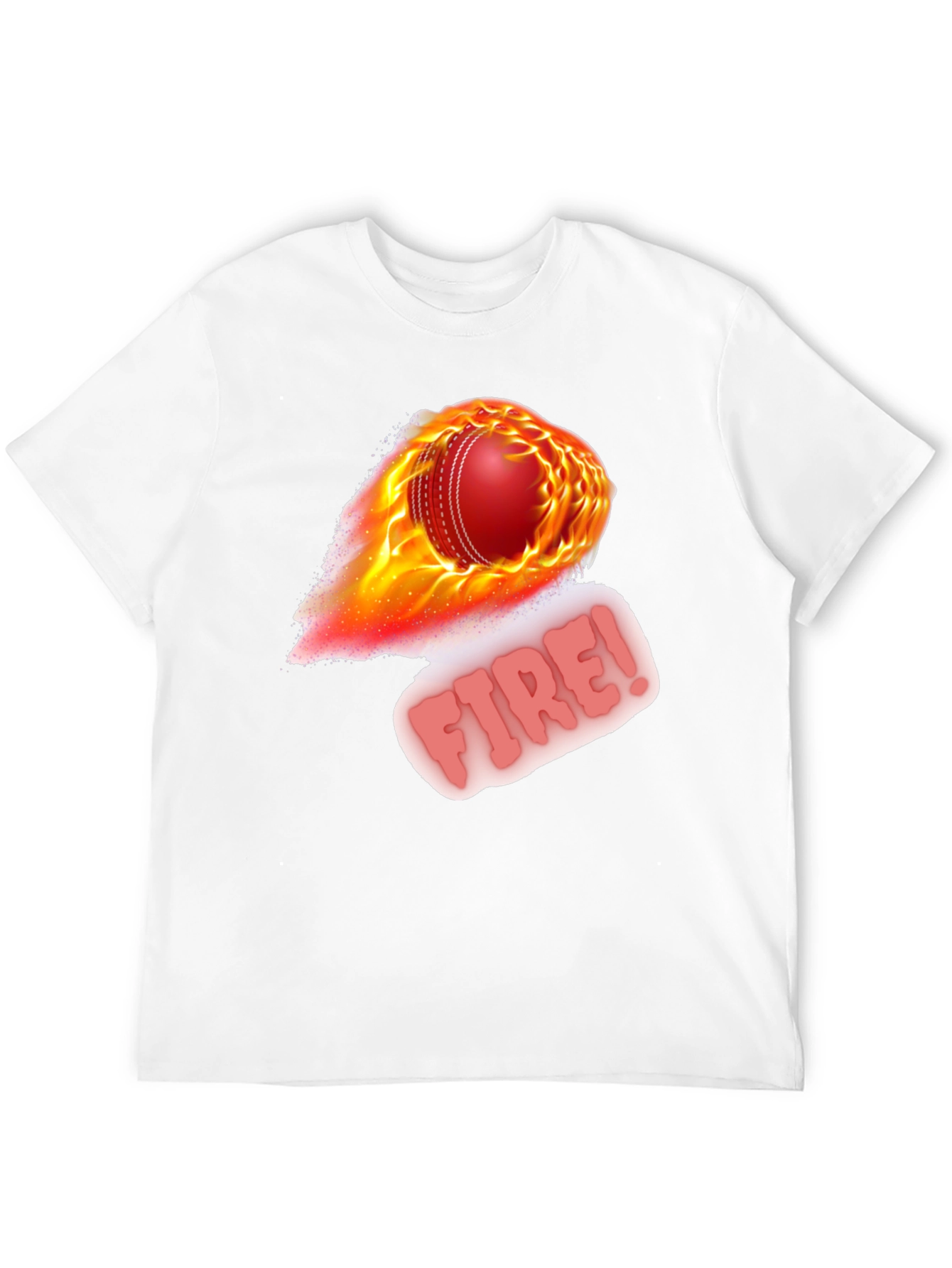 Black Fiery Cricket Ball Graphic Tee - Black Cotton Blend view 12