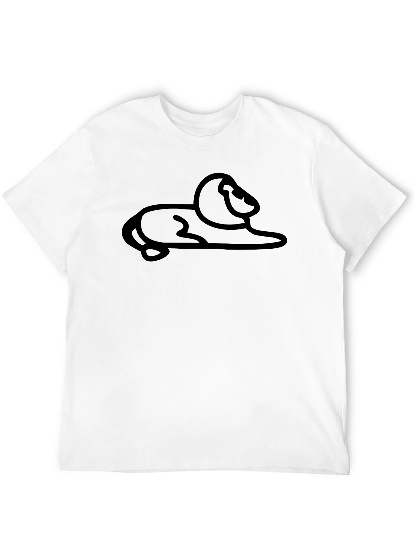 Black Minimalist Lion Graphic Black T-Shirt view 12