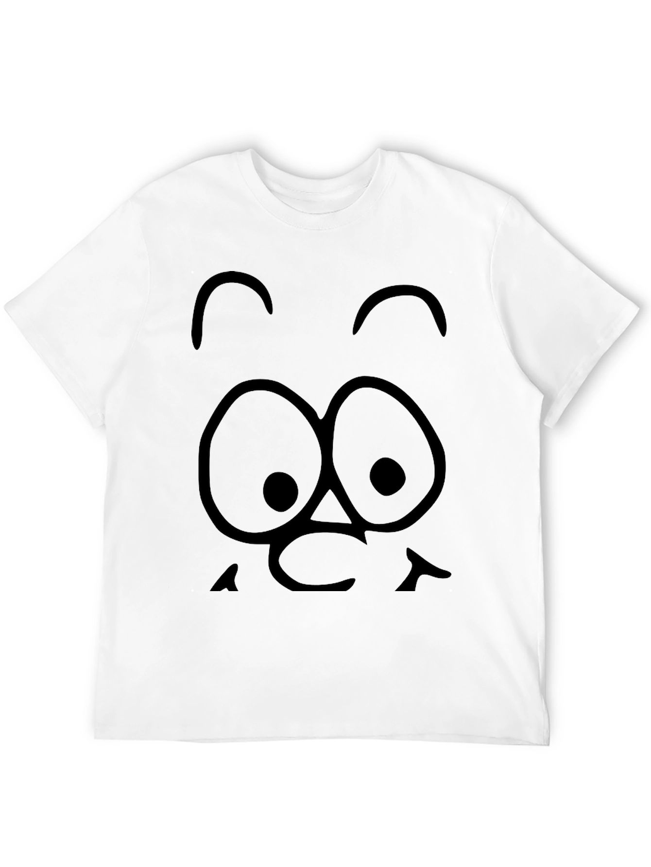Black Funny Cartoon Face Black T-Shirt view 12