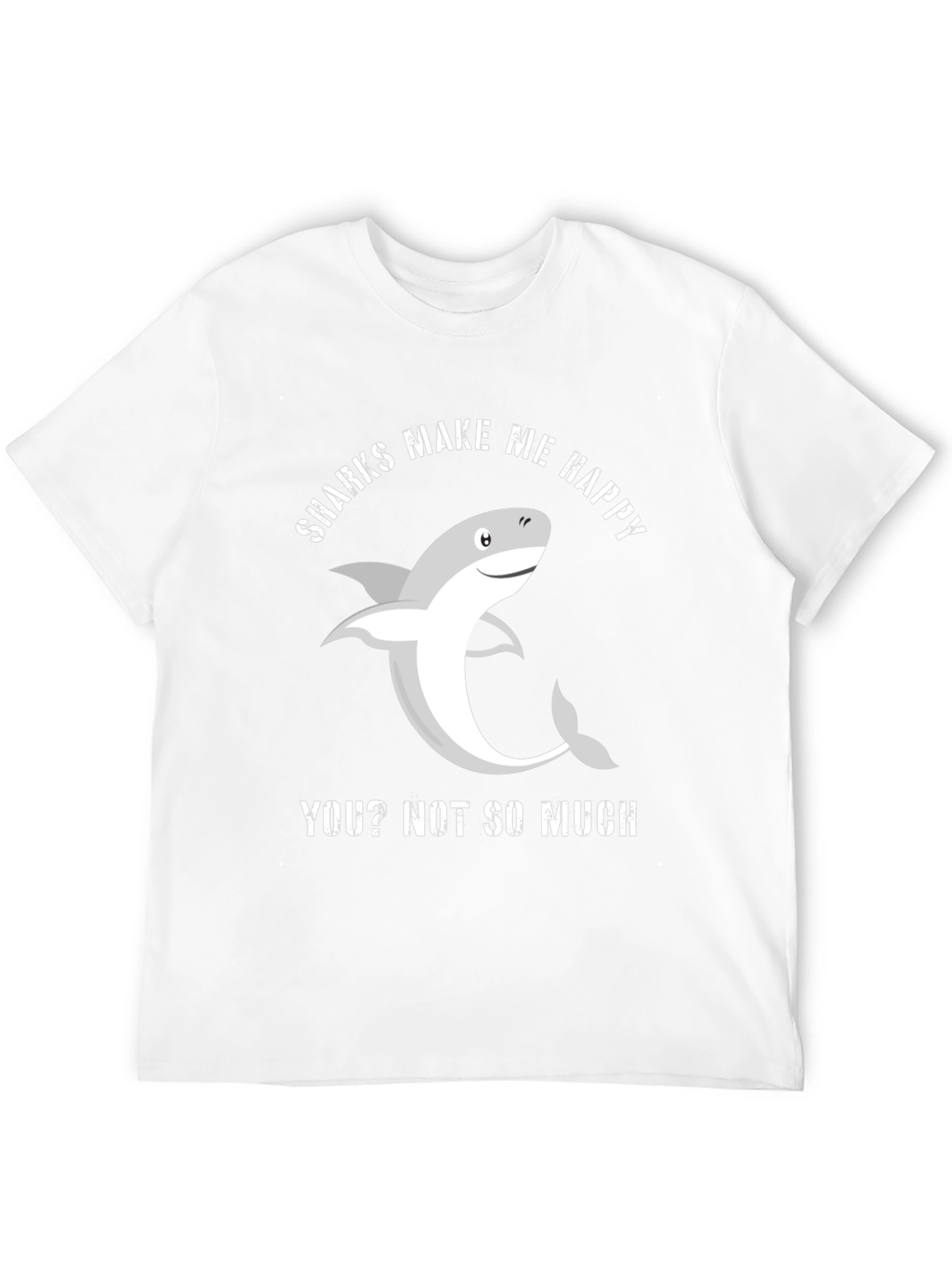Black Funny Shark T-Shirt - Sharks Make Me Happy view 12