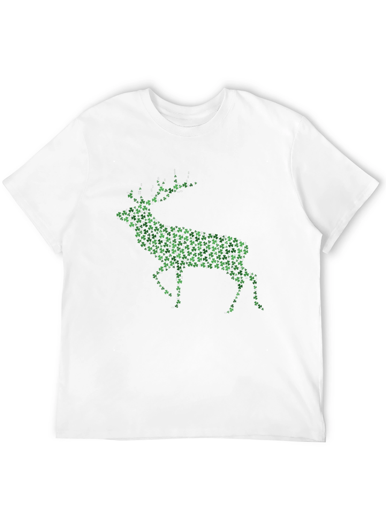 Black St. Patrick's Day Deer Clover Graphic T-Shirt view 12