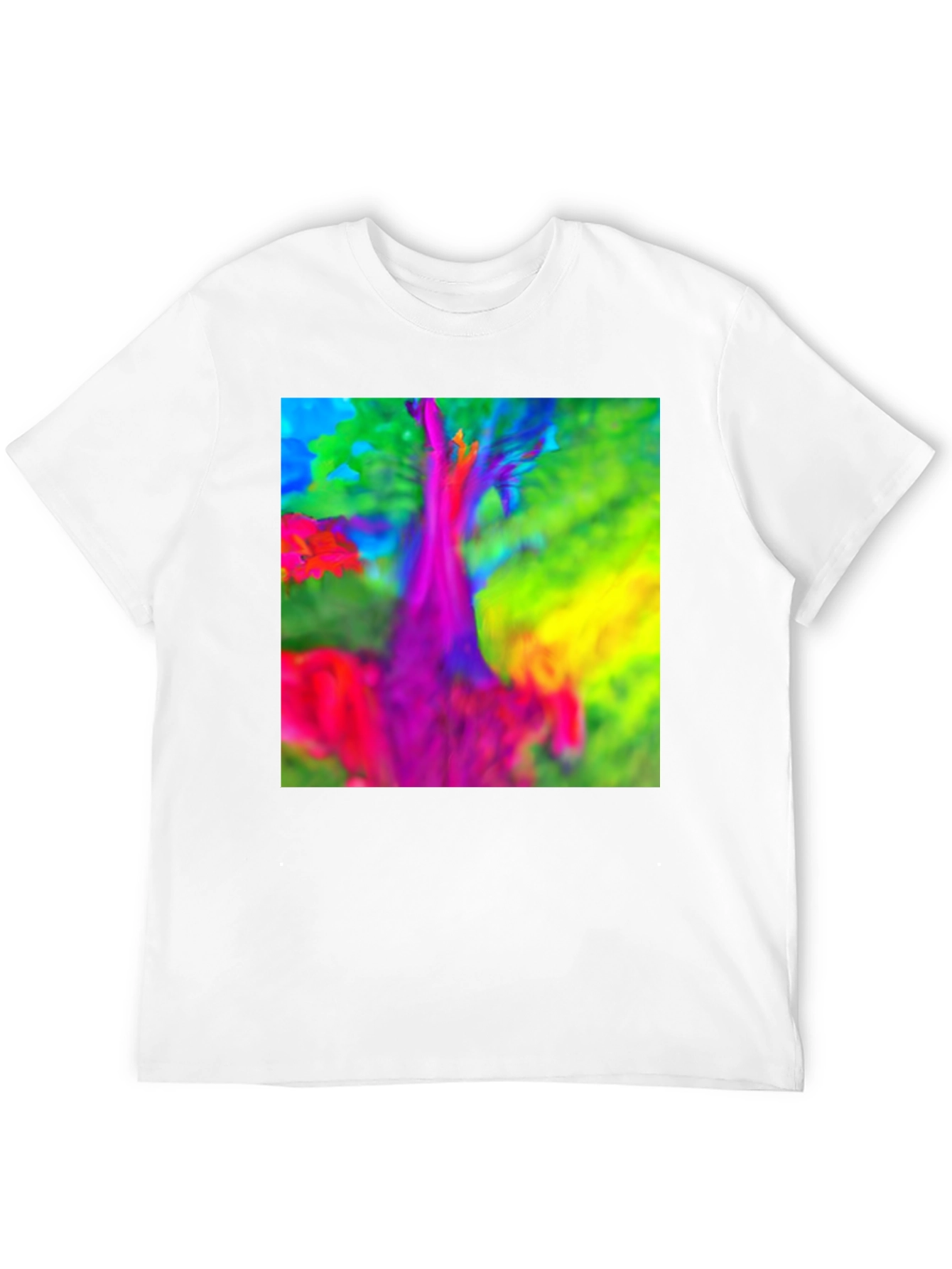 Black Vibrant Tree Graphic T-Shirt view 12