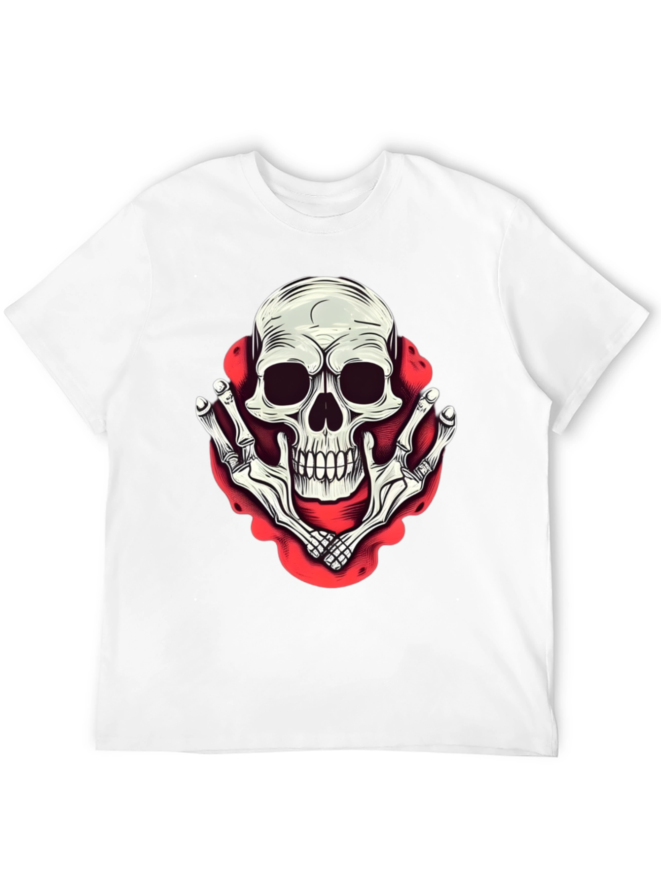 Black Skull & Bones Graphic Print T-Shirt view 12