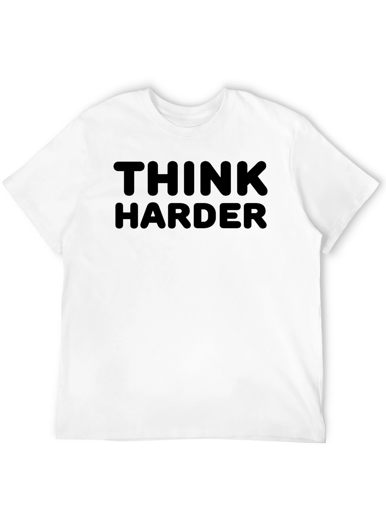 Black Think Harder Black Graphic Tee Shirt view 12
