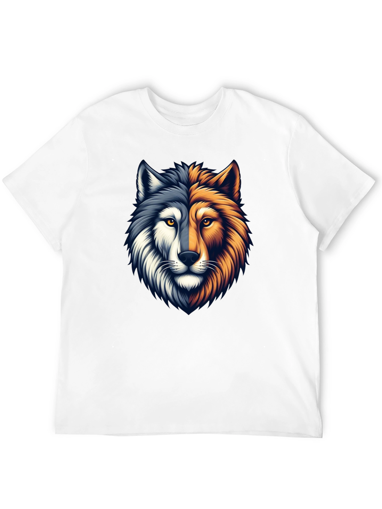 Black Two-Faced Wolf Graphic T-Shirt - Black view 12