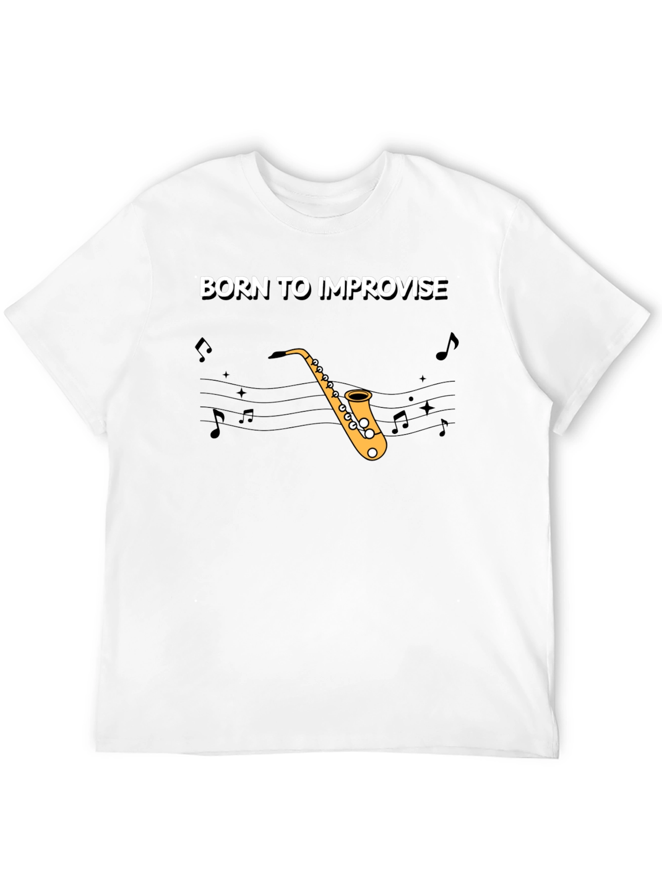 Black Born To Improvise Saxophone T-Shirt view 12