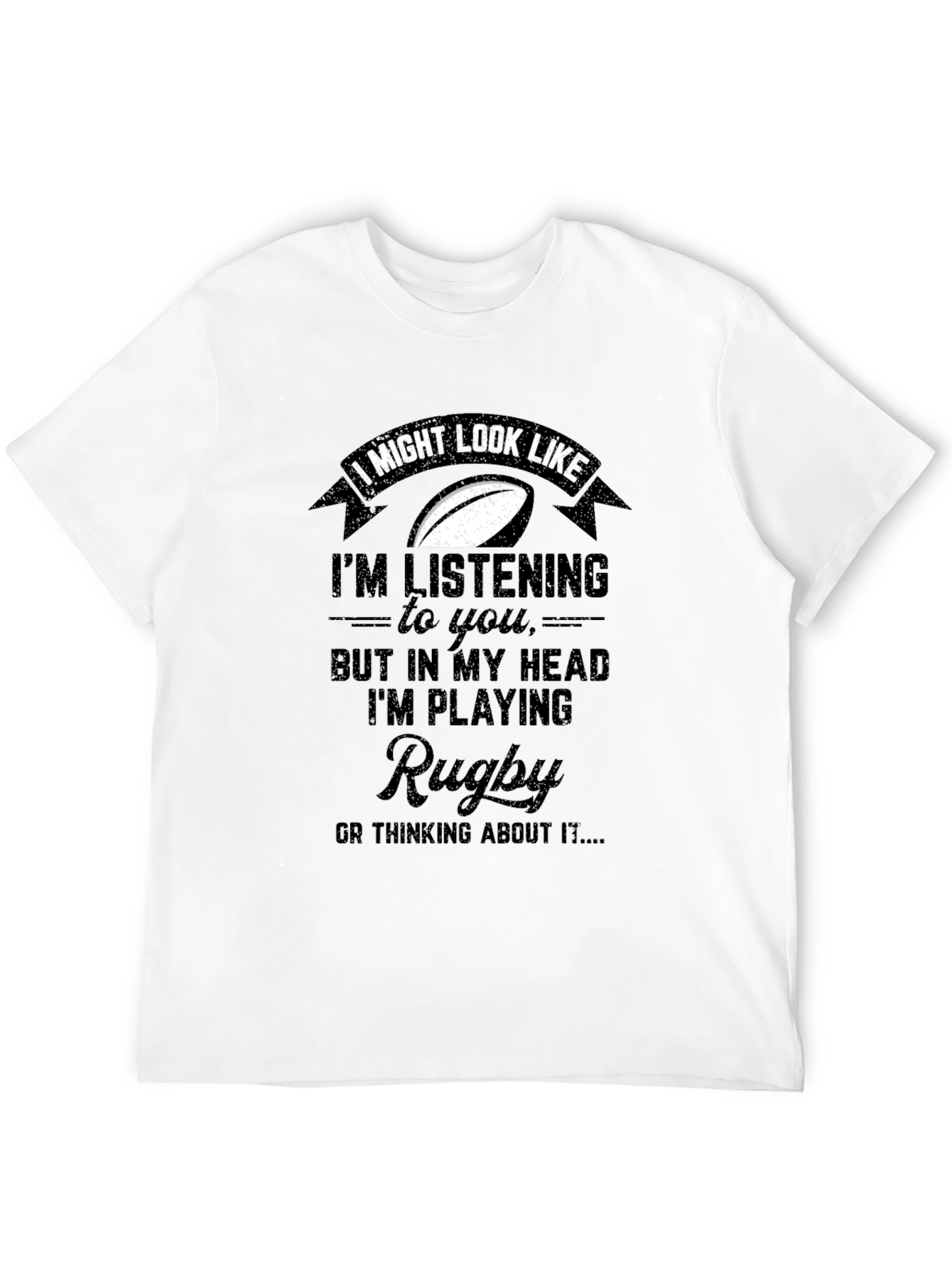 Black Rugby Player T-Shirt Funny Sport Tee view 12