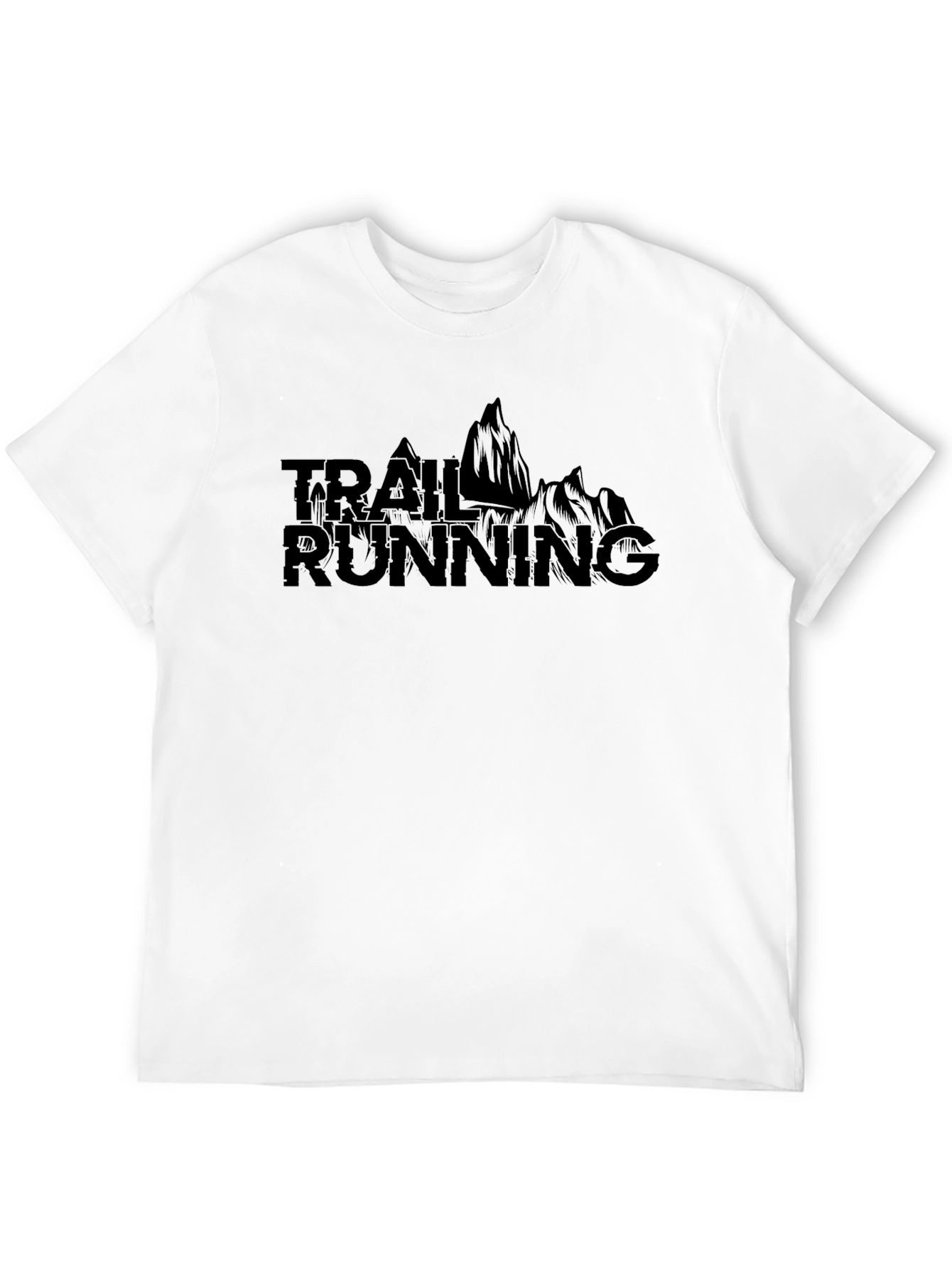 Black Trail Running T-Shirt - Mountain Design view 12