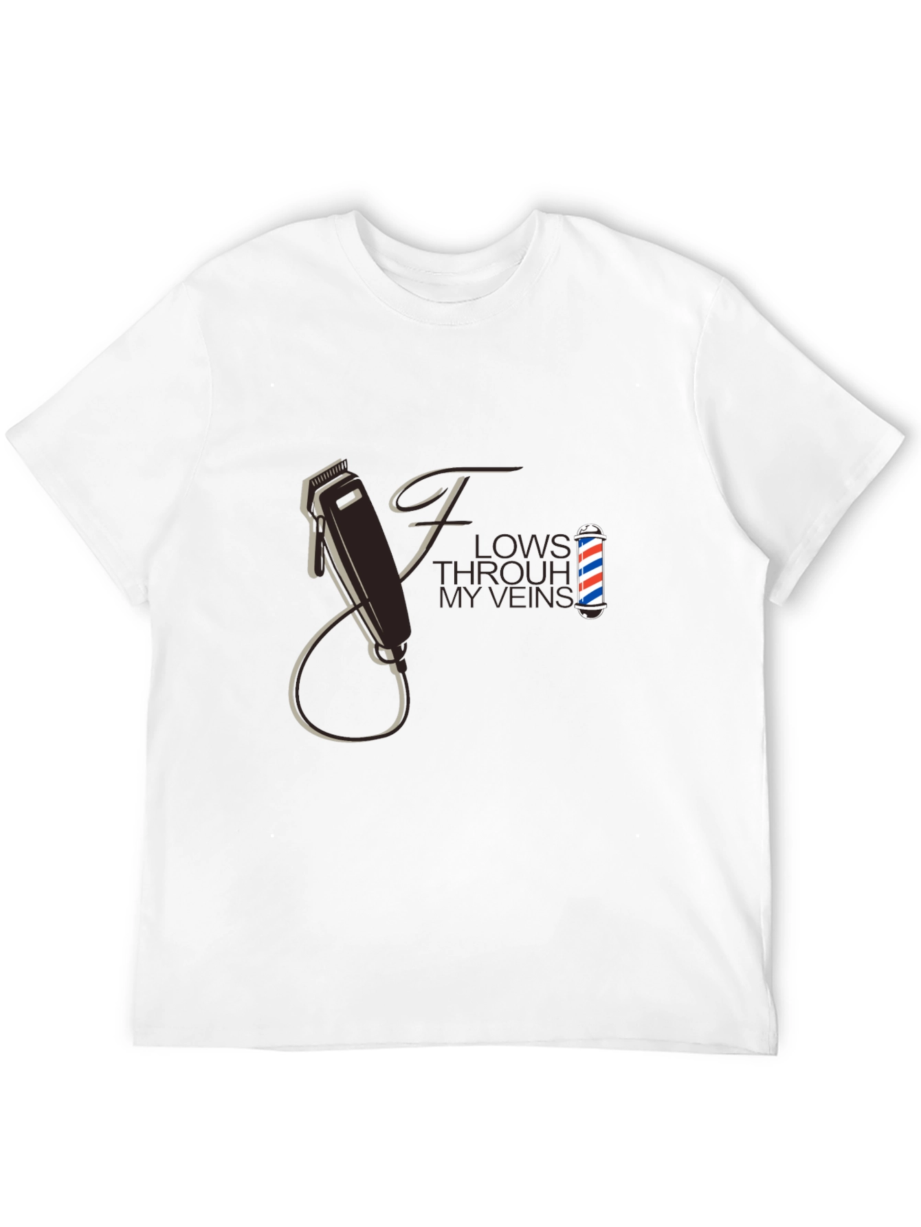 Black Barber Flow T-Shirt - Hair Clipper Design view 12