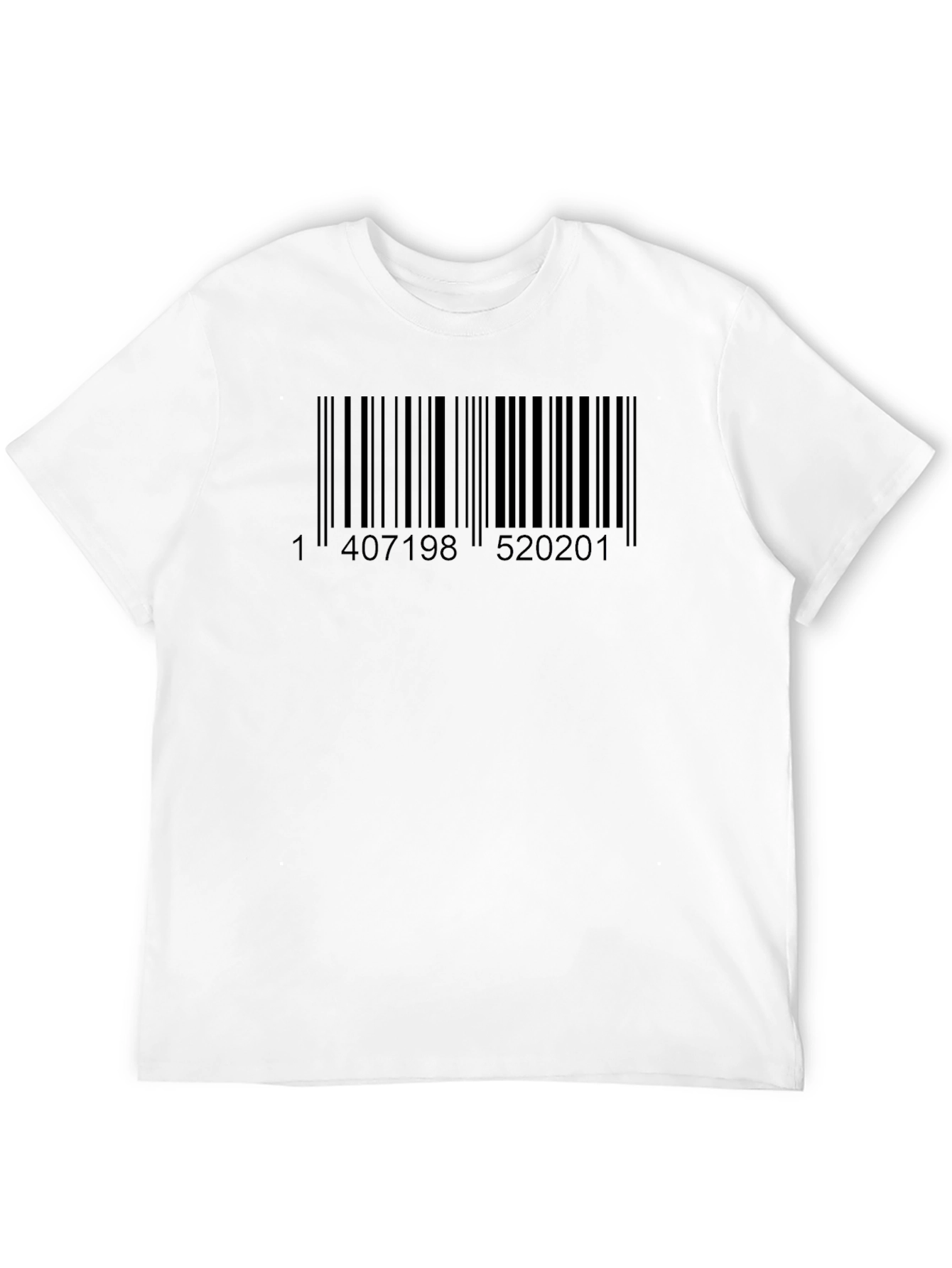 Black Barcode Graphic Print T-Shirt - Black Crew Neck Tee view 12