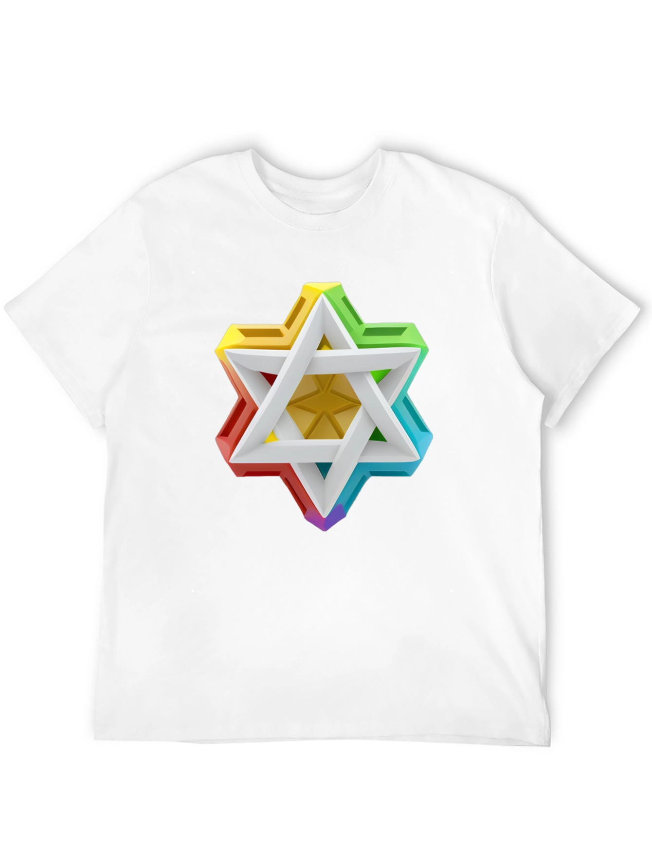 Black Rainbow Star of David Graphic Tee view 12