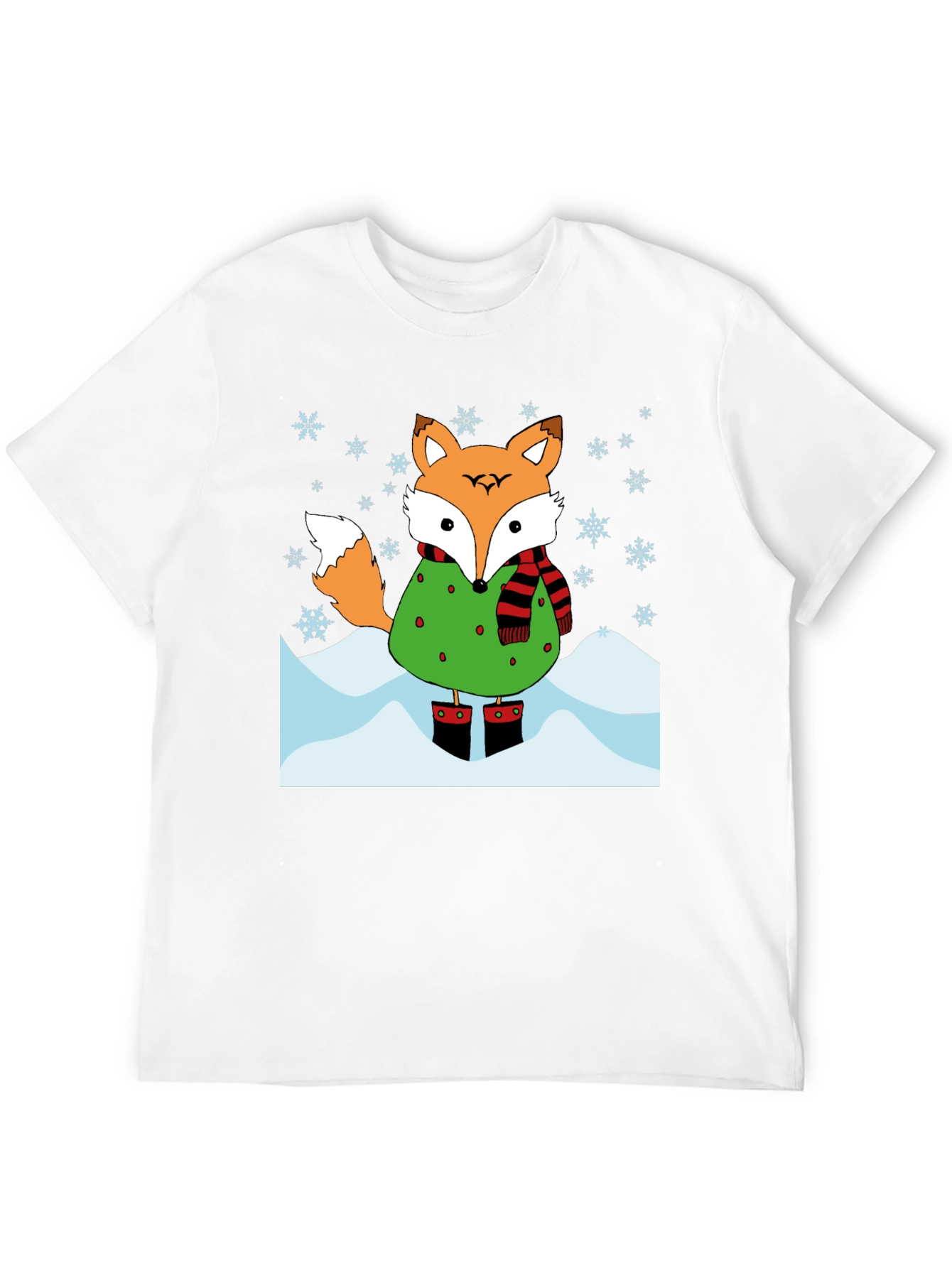 Black Winter Fox Graphic T-Shirt view 12