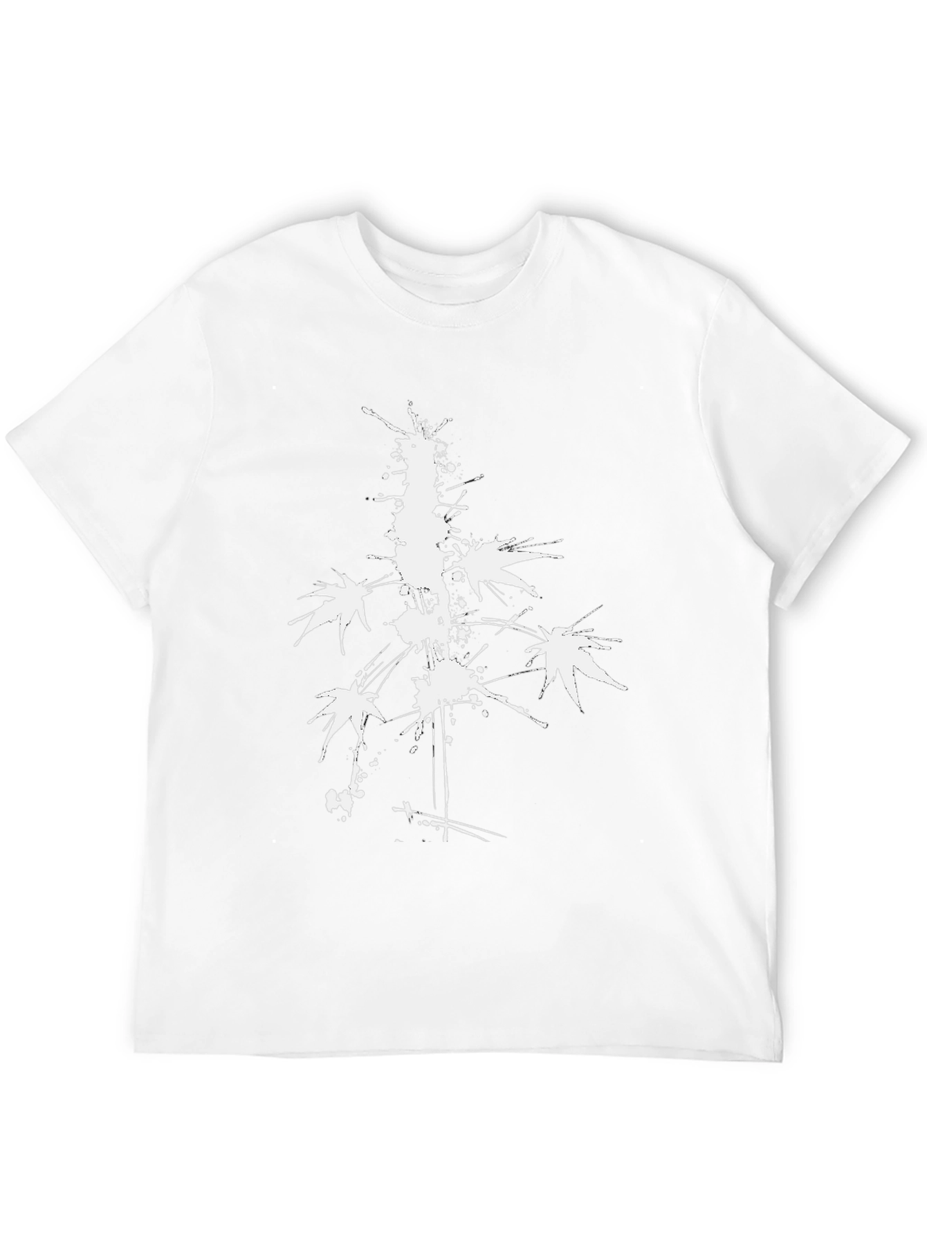 Black Abstract White Print Black T-Shirt view 12