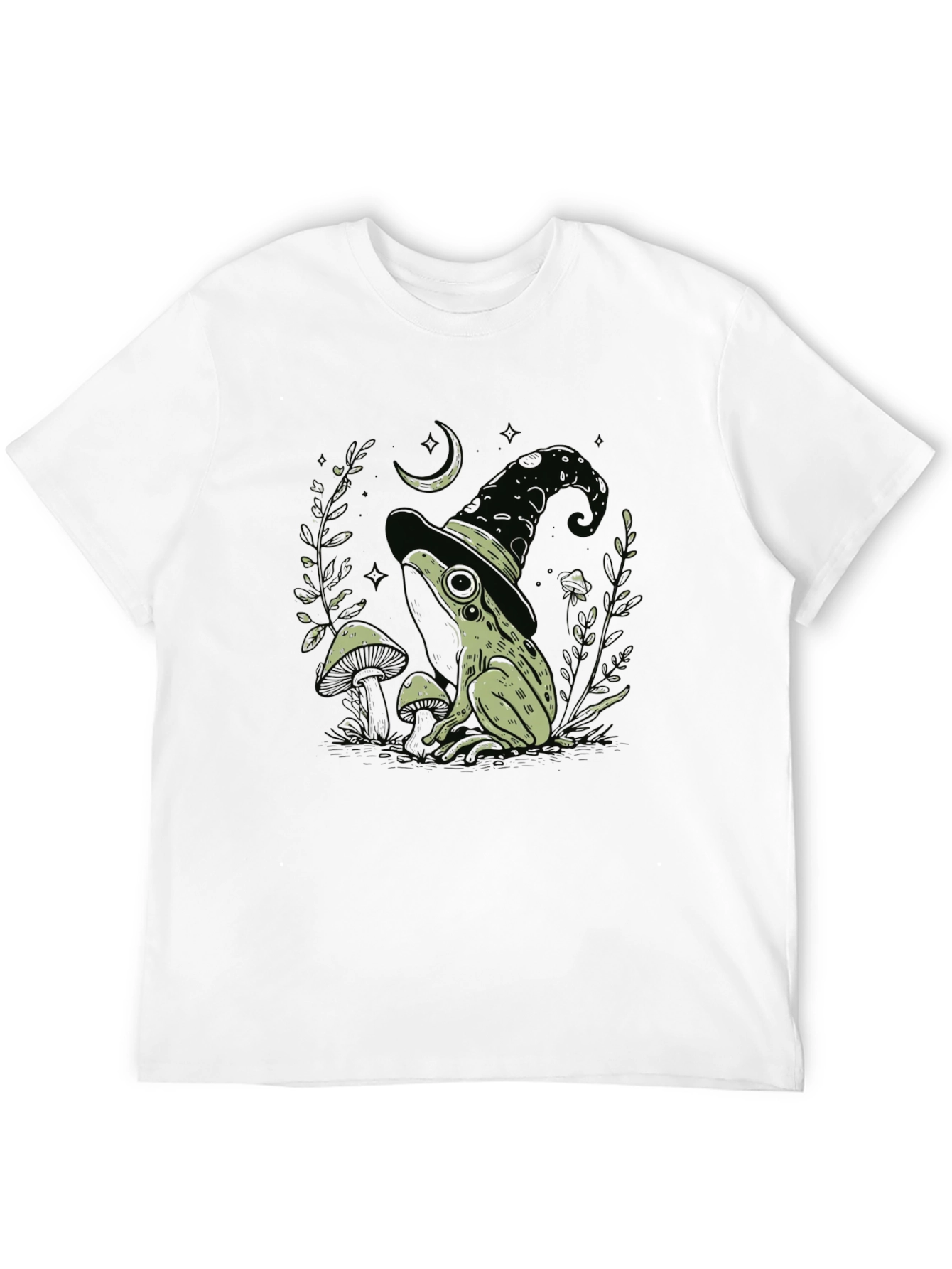 Black Witch Frog Graphic Tee - Black Cotton Blend T-Shirt view 12