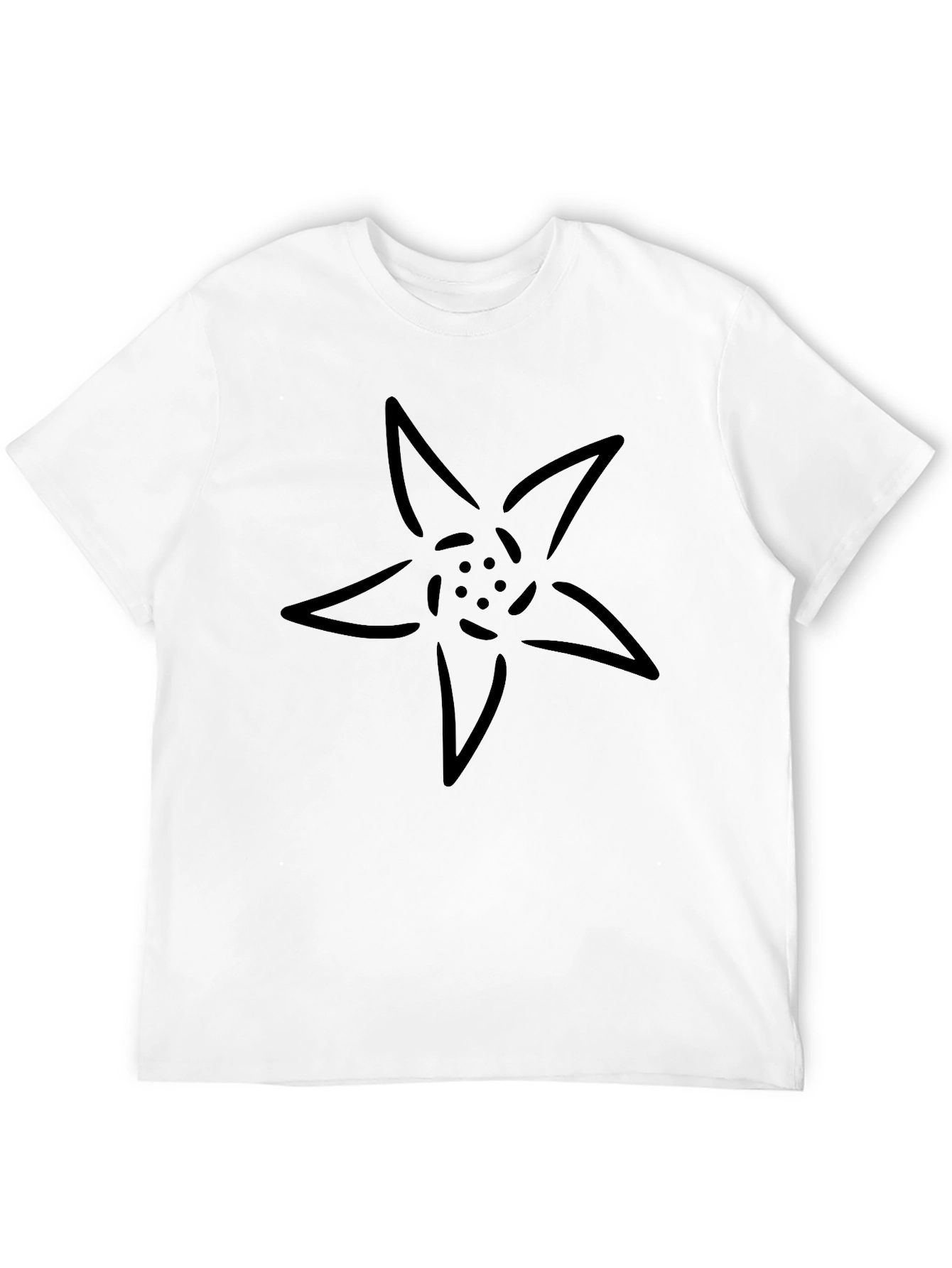 Black Black T-Shirt with Flower Design view 12