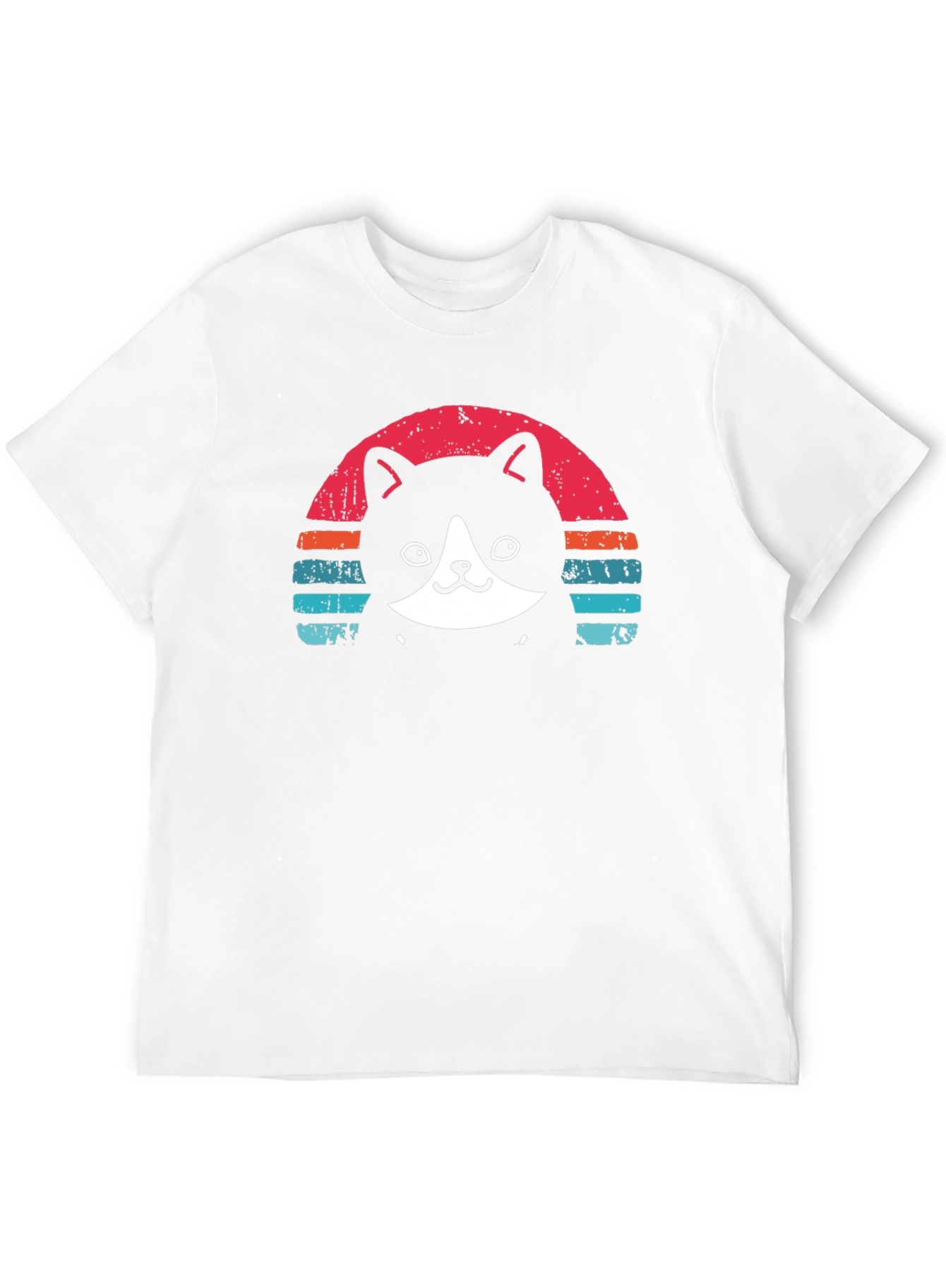 Black Retro Cat T-Shirt - Black Crew Neck Tee view 12