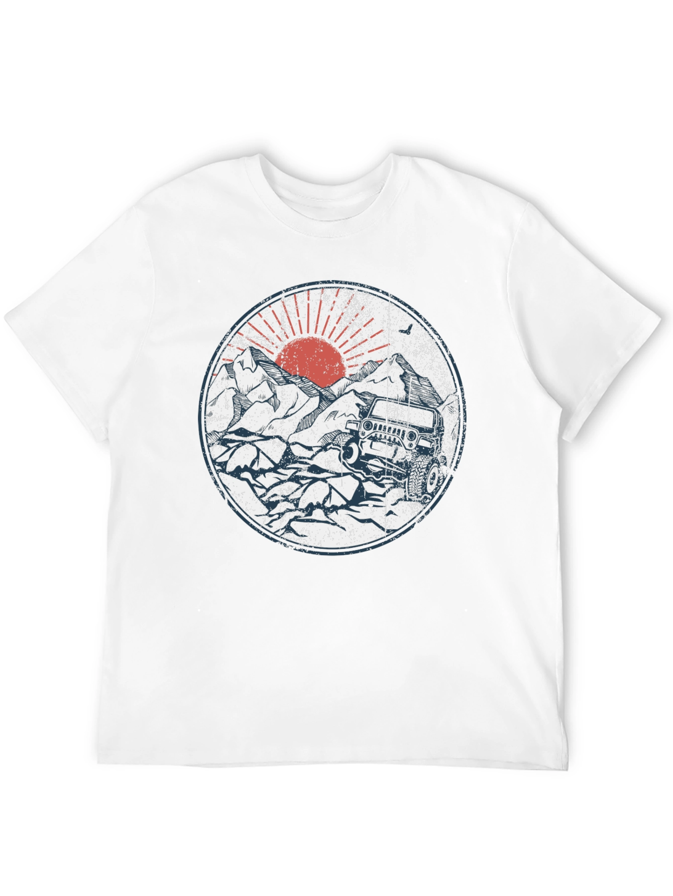 Black Off-Road Adventure Tee - Mountain Sunset Jeep Design view 12