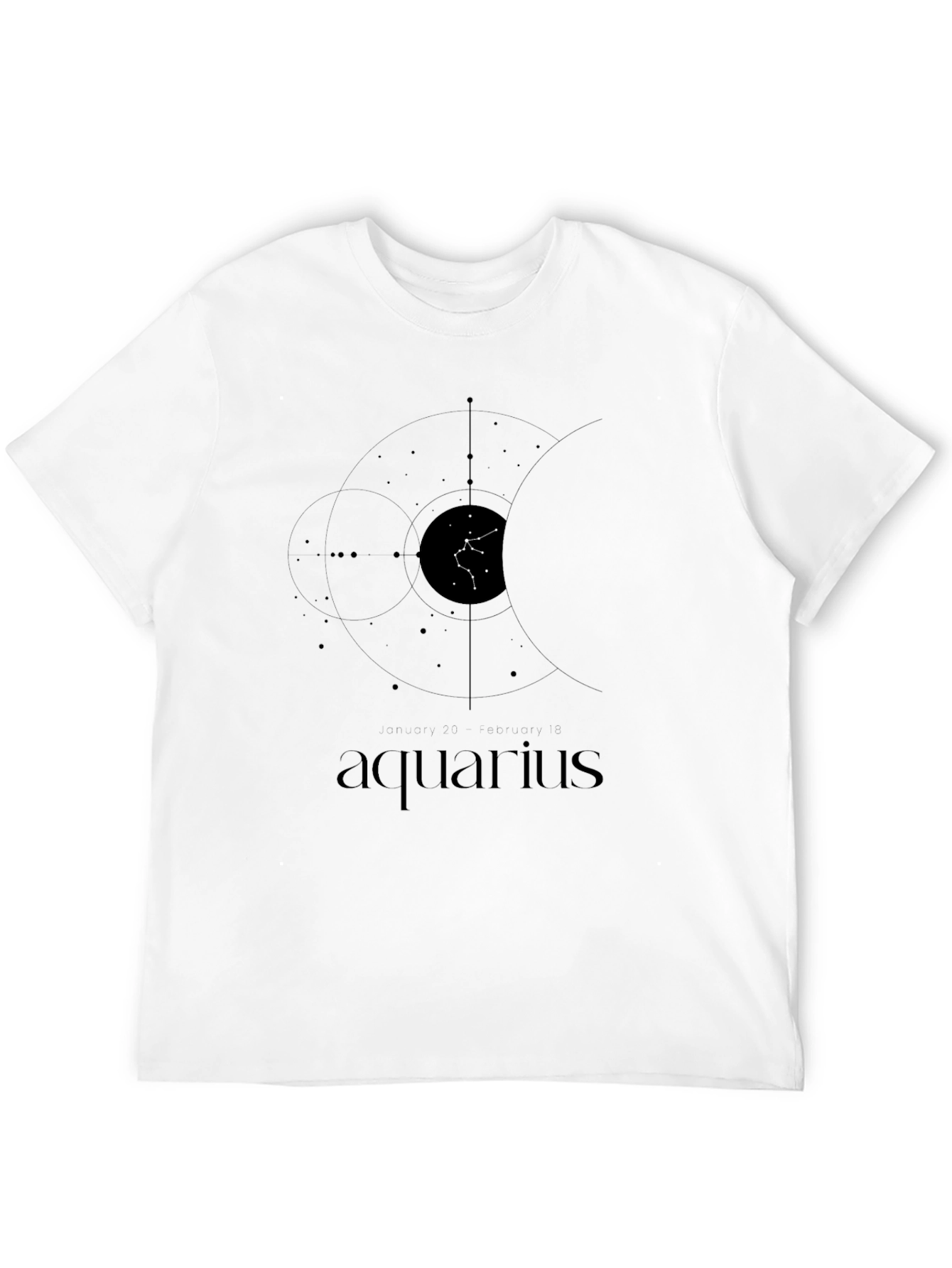 Black Aquarius Constellation Graphic Tee - Black view 12