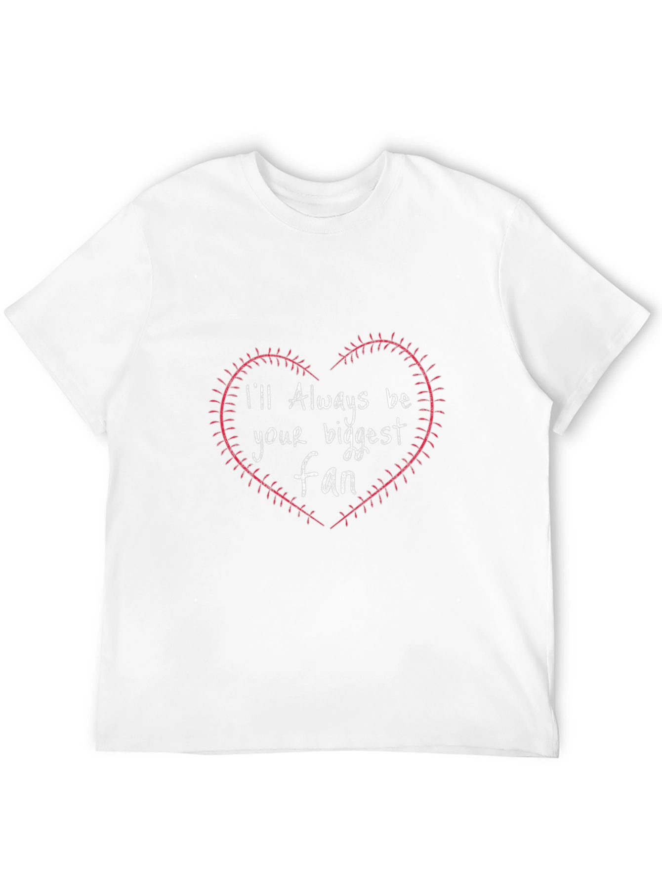 Black Biggest Fan Baseball Heart T-Shirt view 12