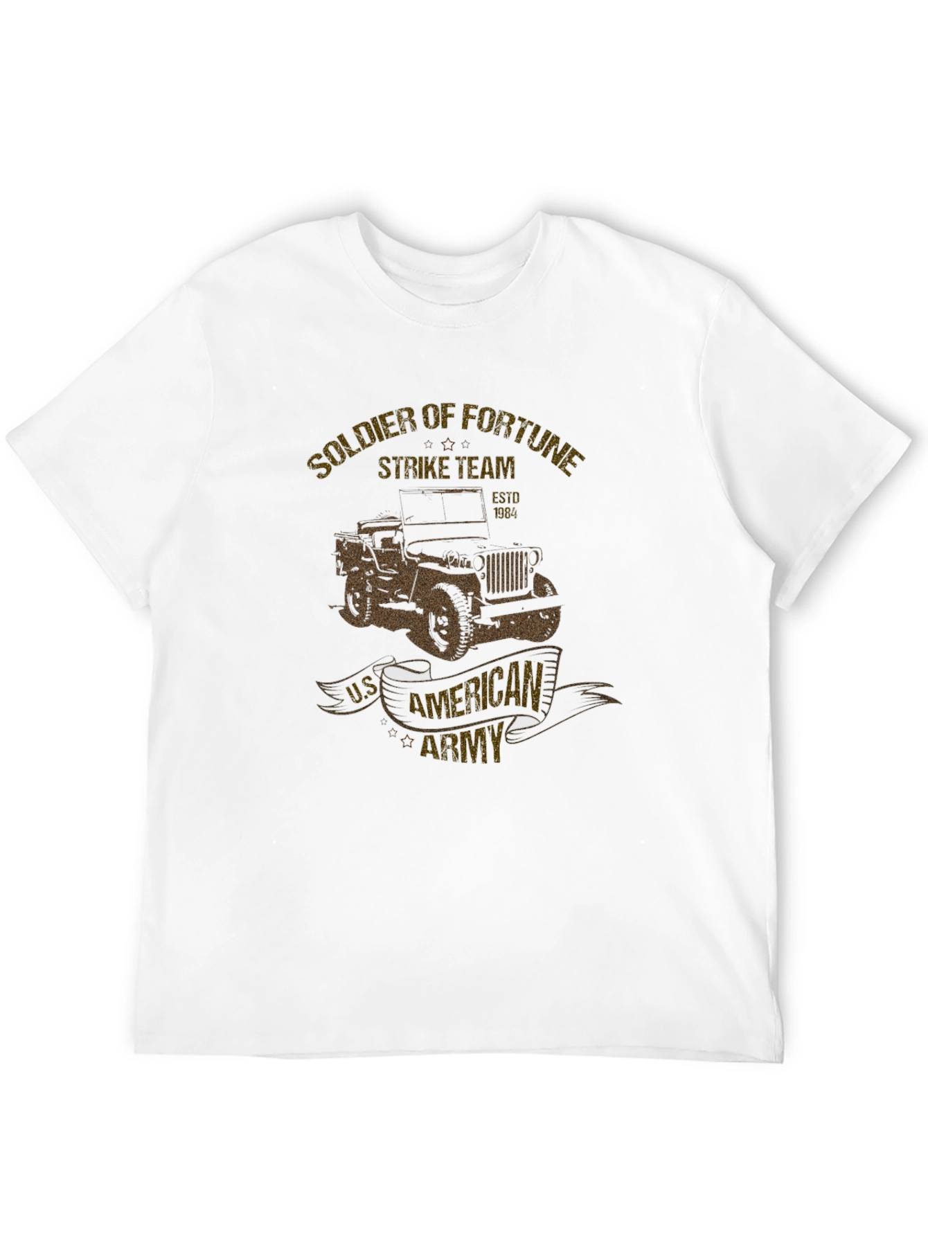 Black Soldier of Fortune T-Shirt - Military Jeep Design view 12