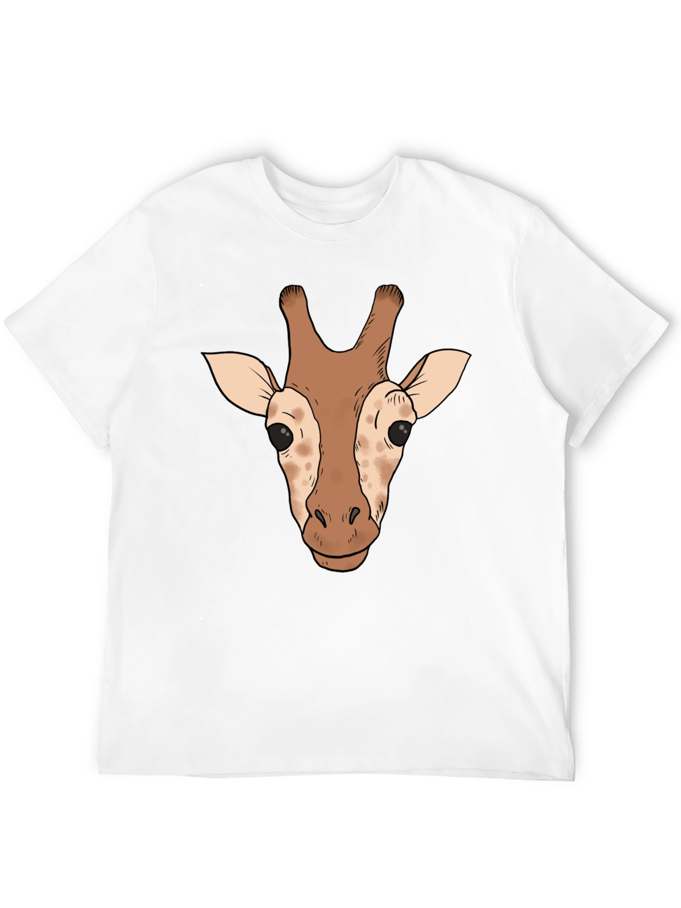 Black Giraffe Head Graphic Tee - Black Casual T-Shirt view 12