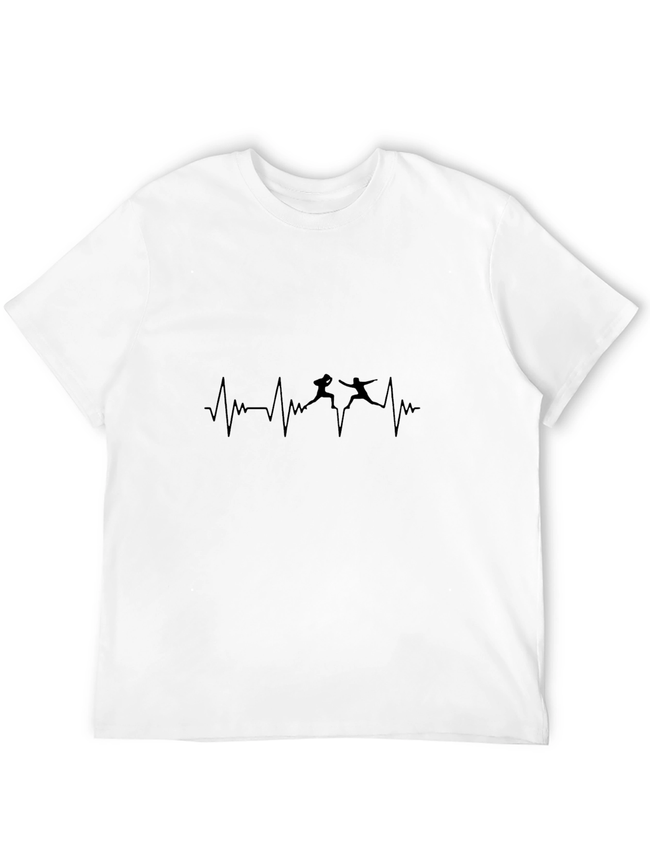 Black Fencing Heartbeat T-Shirt - Black view 12