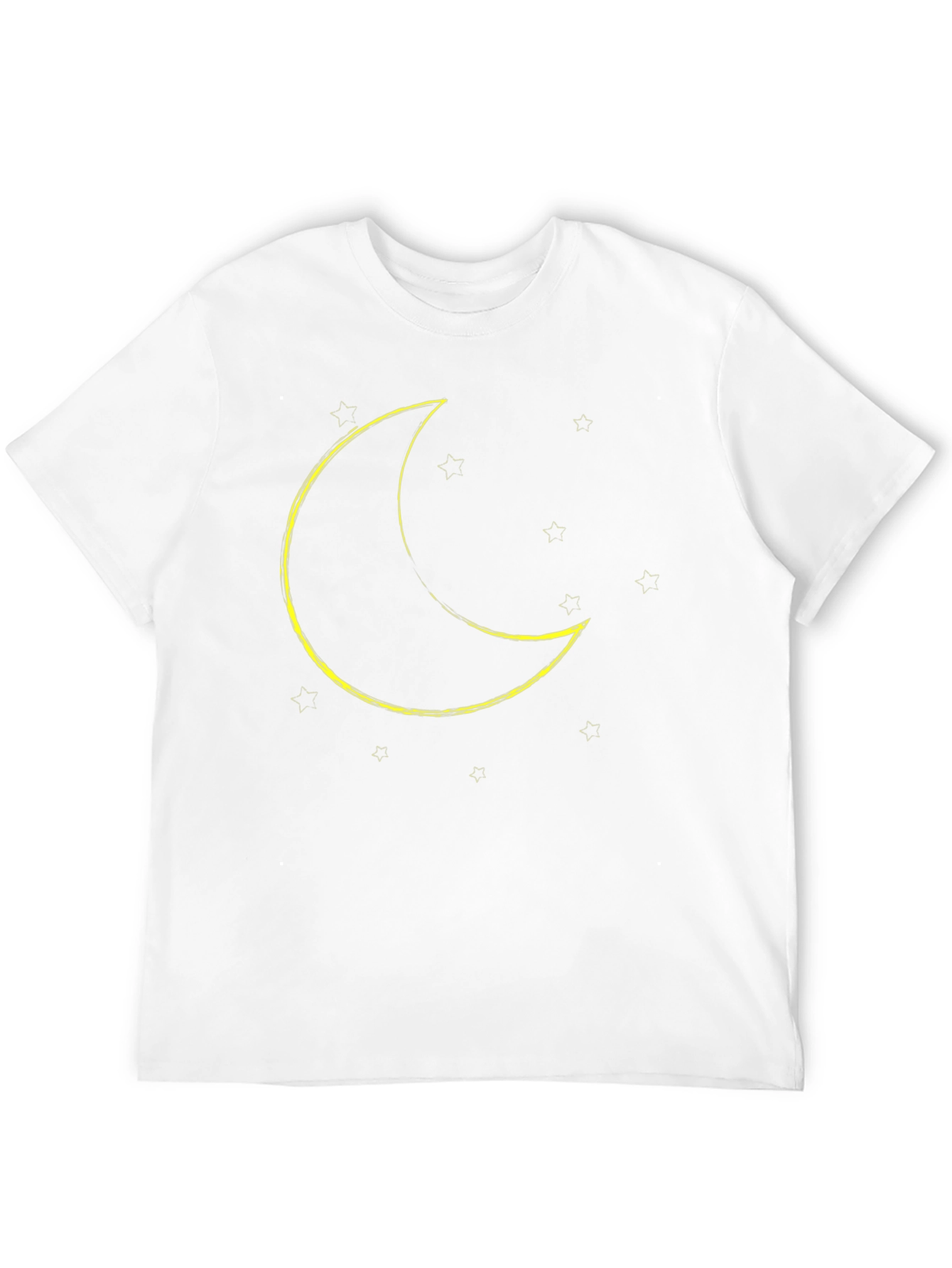 Black Crescent Moon & Stars Graphic Tee - Black Cotton Blend view 12