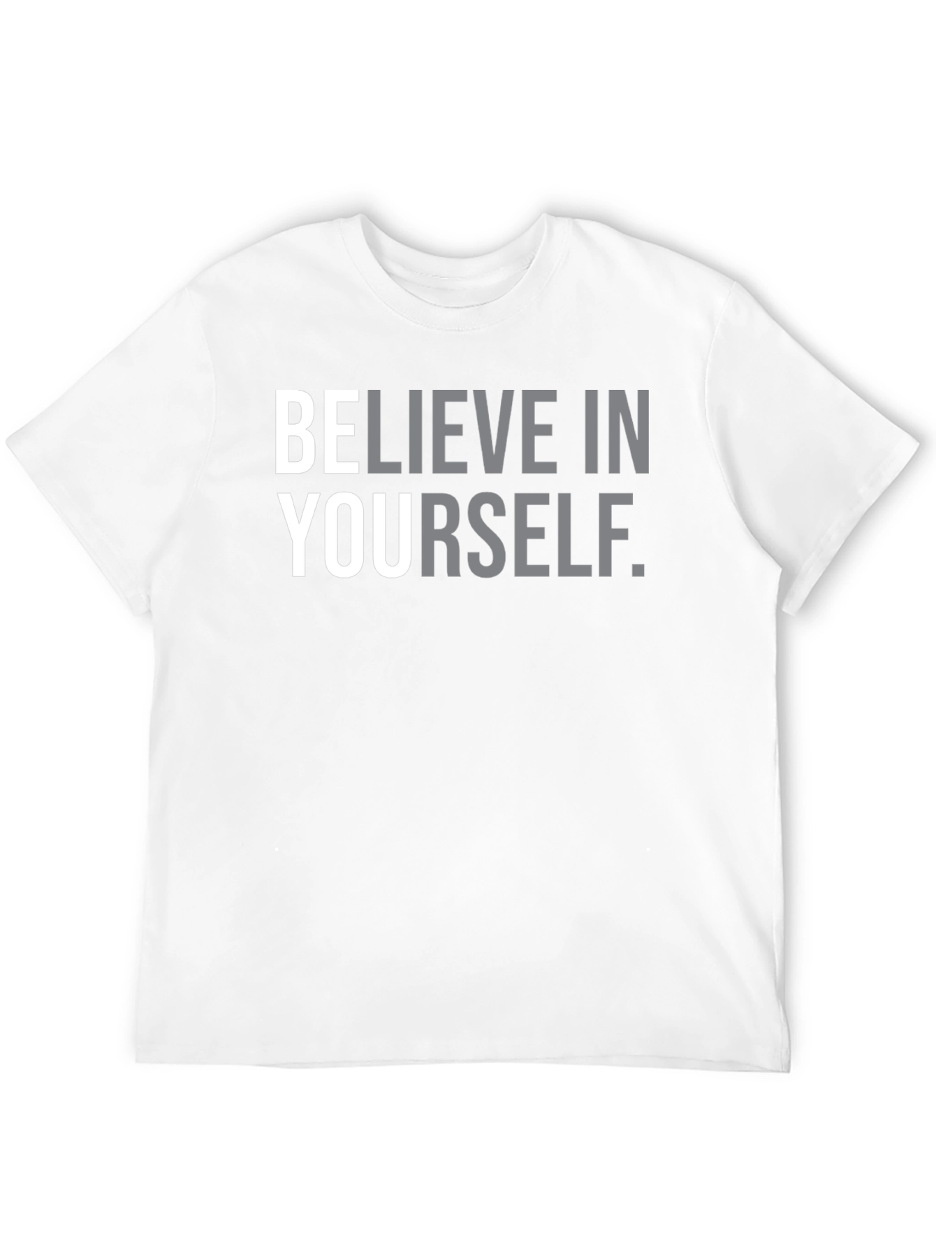 Black Believe in Yourself Graphic Tee - Black Cotton T-Shirt view 12