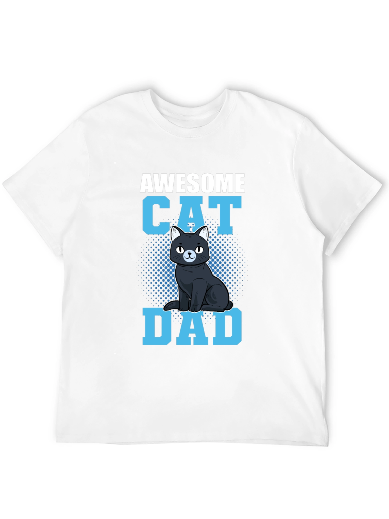 Black Awesome Cat Dad Graphic Tee view 12