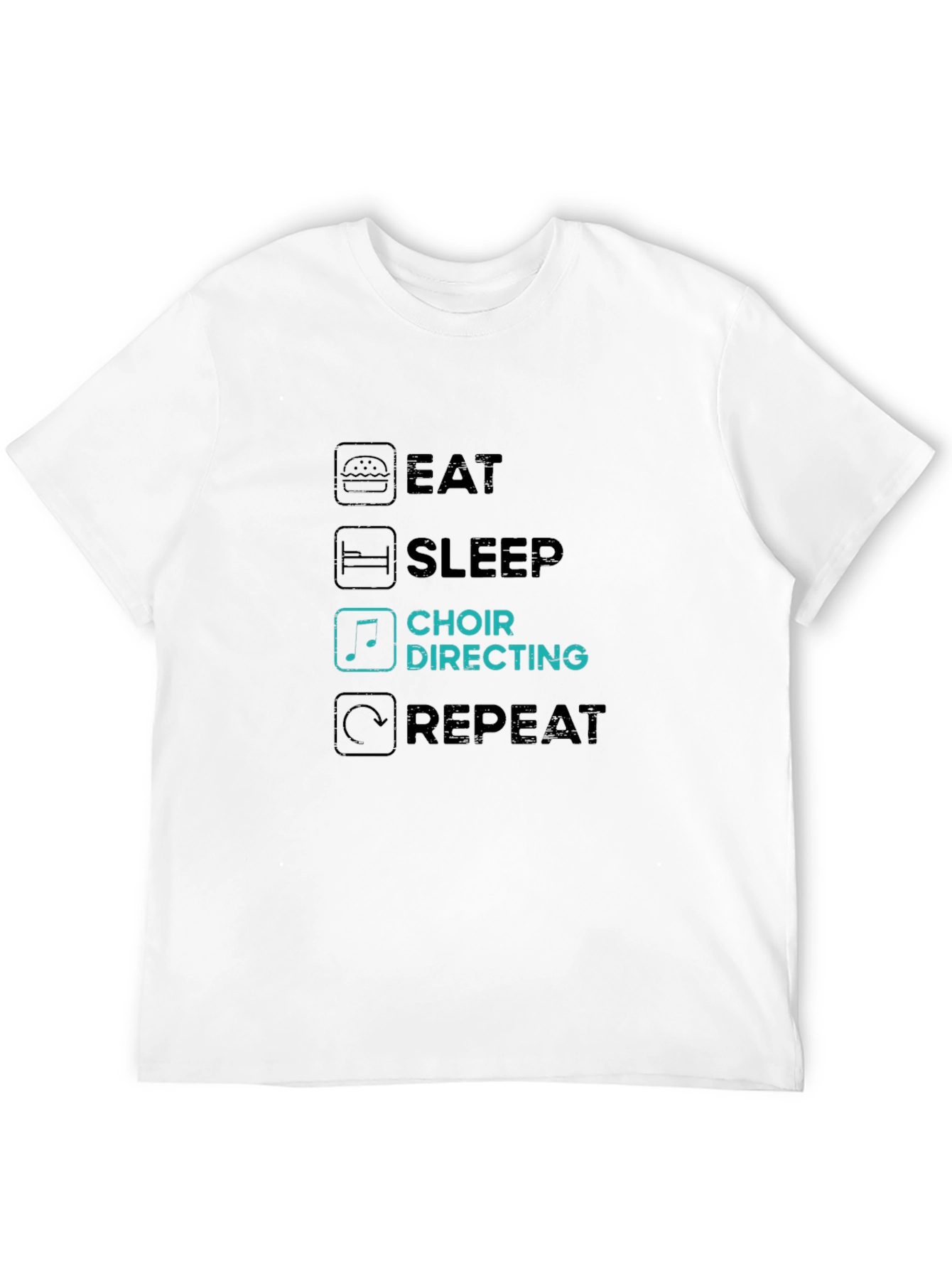 Black Eat Sleep Choir Directing Repeat Black T-Shirt view 12