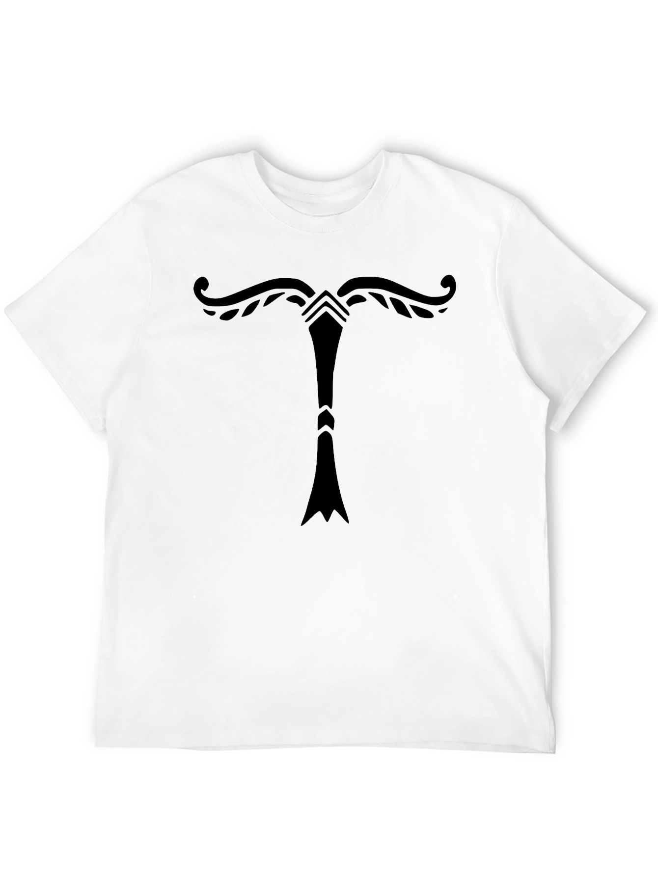 Black Tribal Design Black T-Shirt view 12