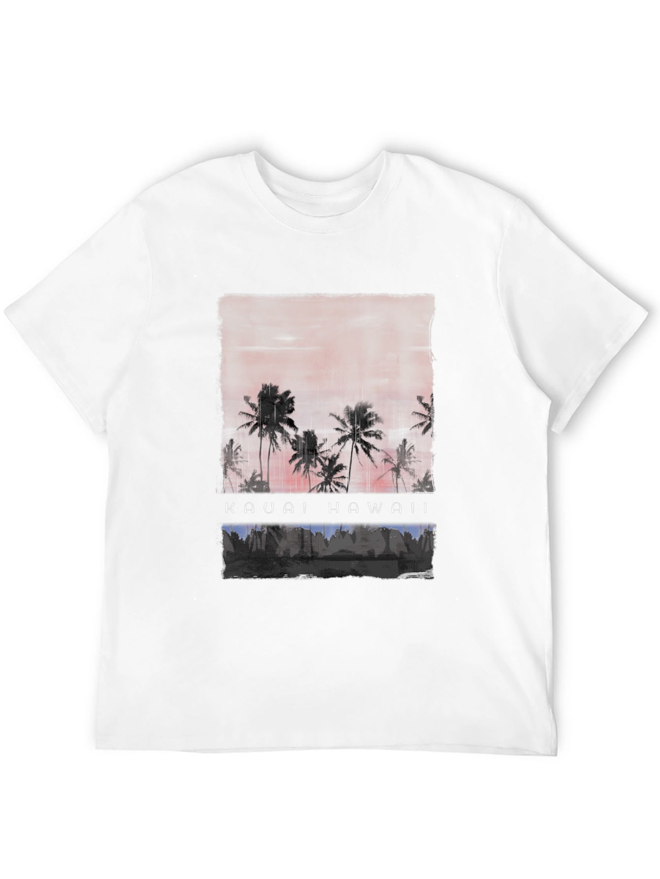 Black Kauai Hawaii Palm Tree Graphic Black T-Shirt view 12