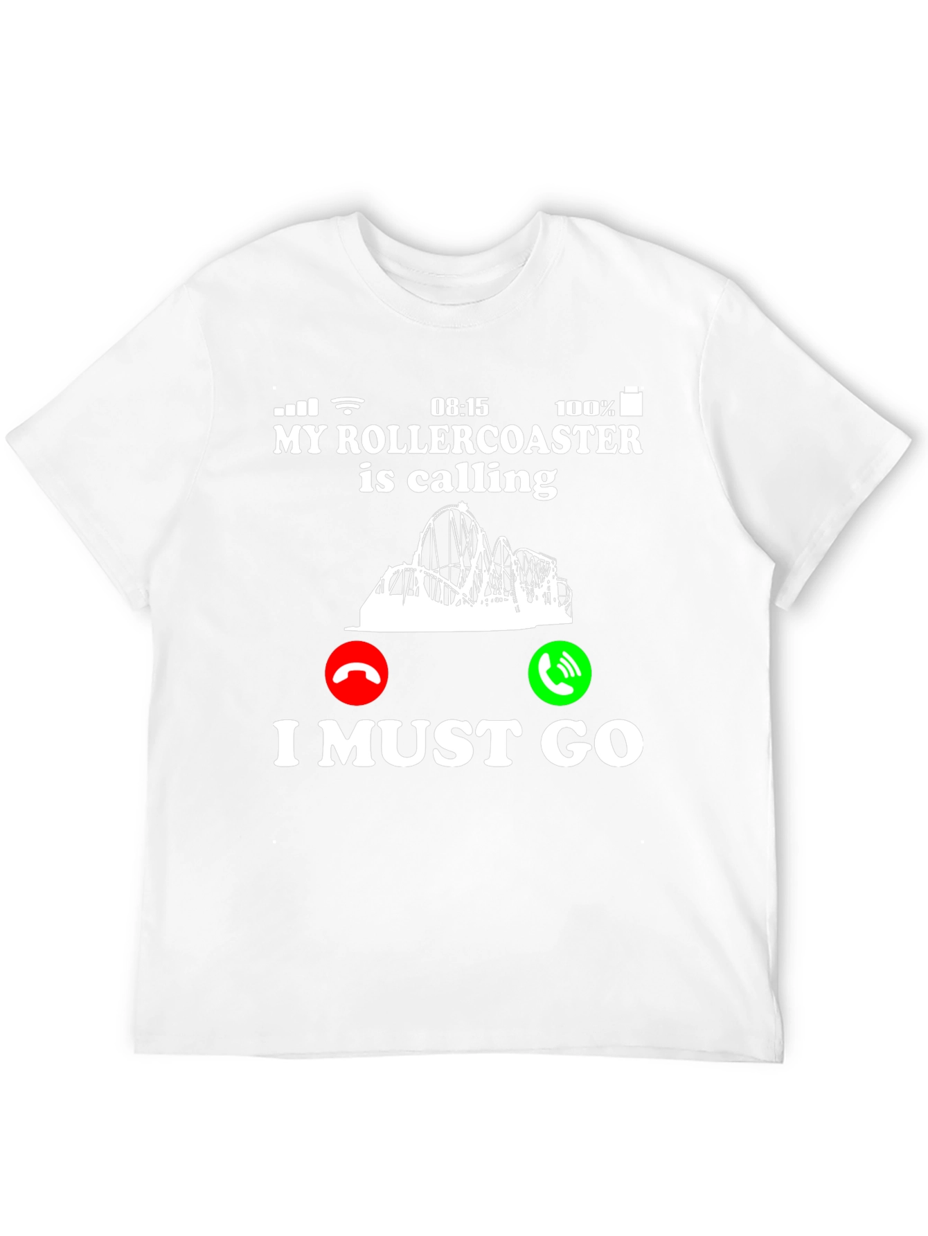 Black Rollercoaster Calling Graphic T-Shirt view 12