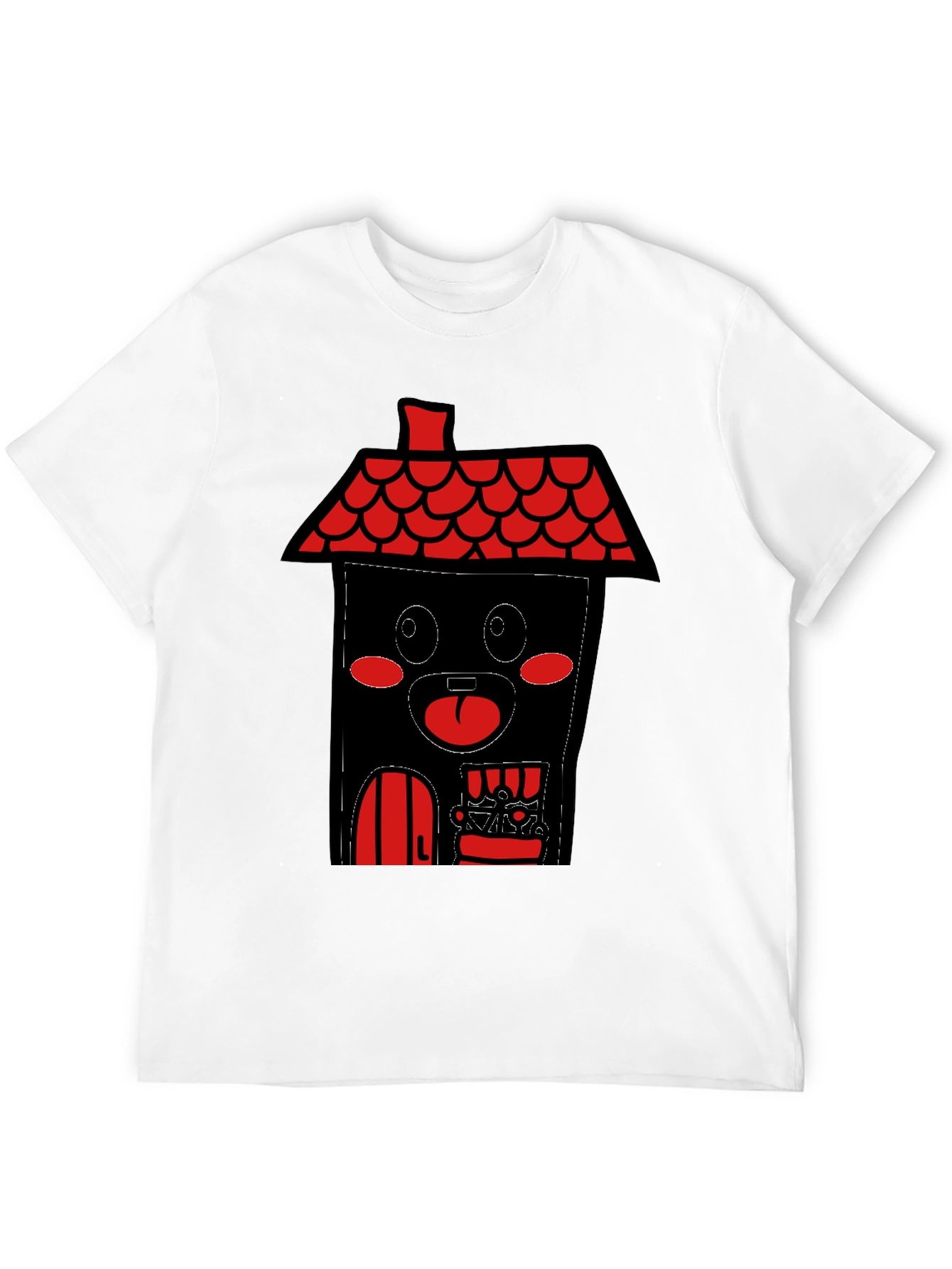 Black House Cartoon T-Shirt - Black view 12