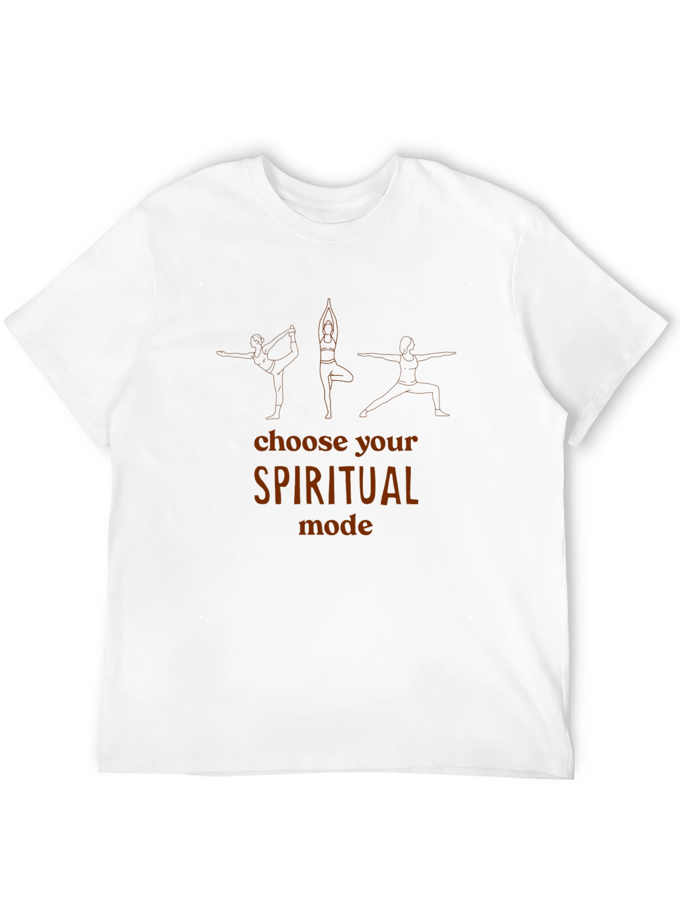 Black Spiritual Mode Yoga Graphic Tee - Black Cotton T-Shirt view 12