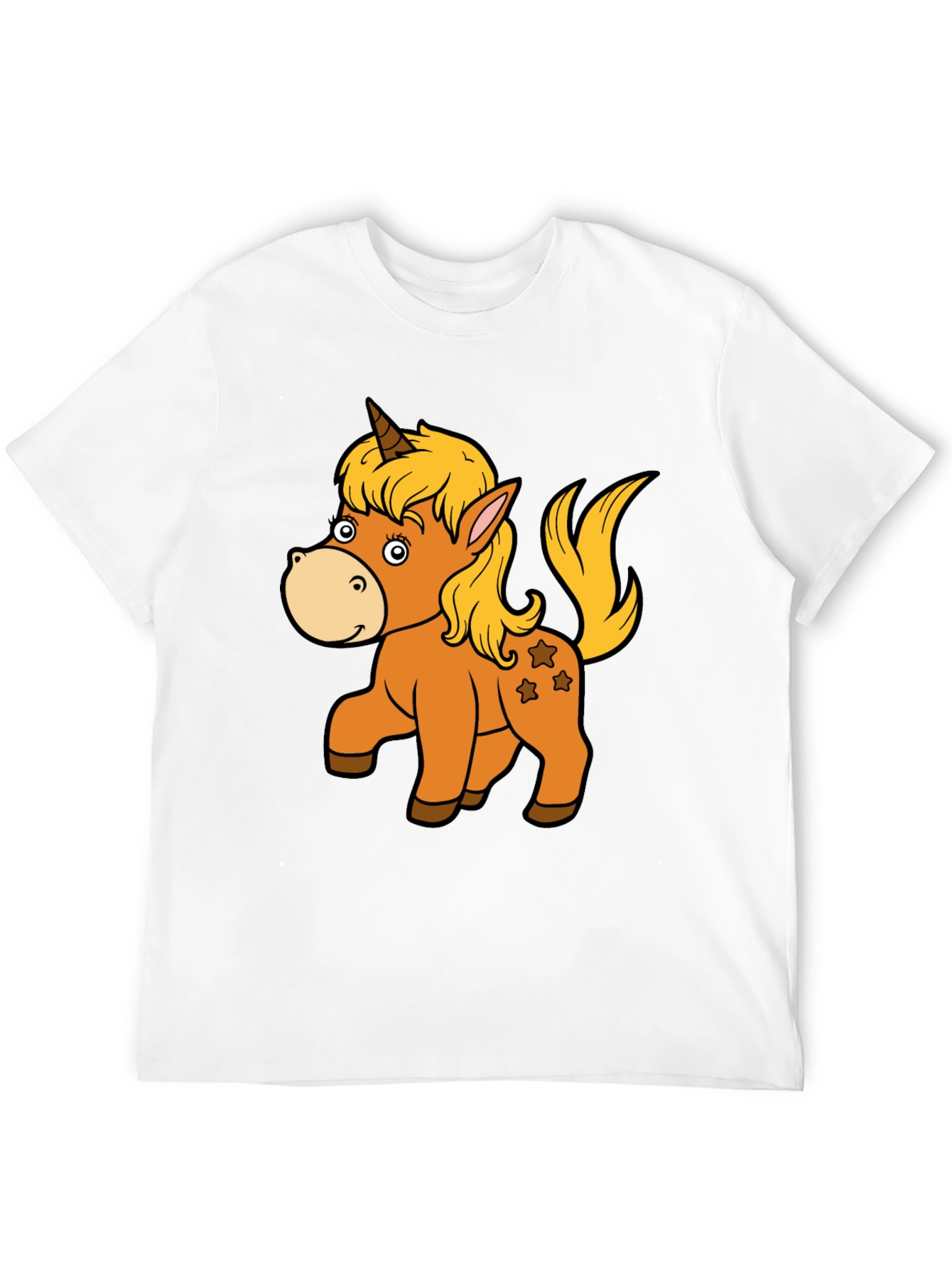 Black Unicorn Cartoon Graphic Tee - Black Unisex T-Shirt view 12