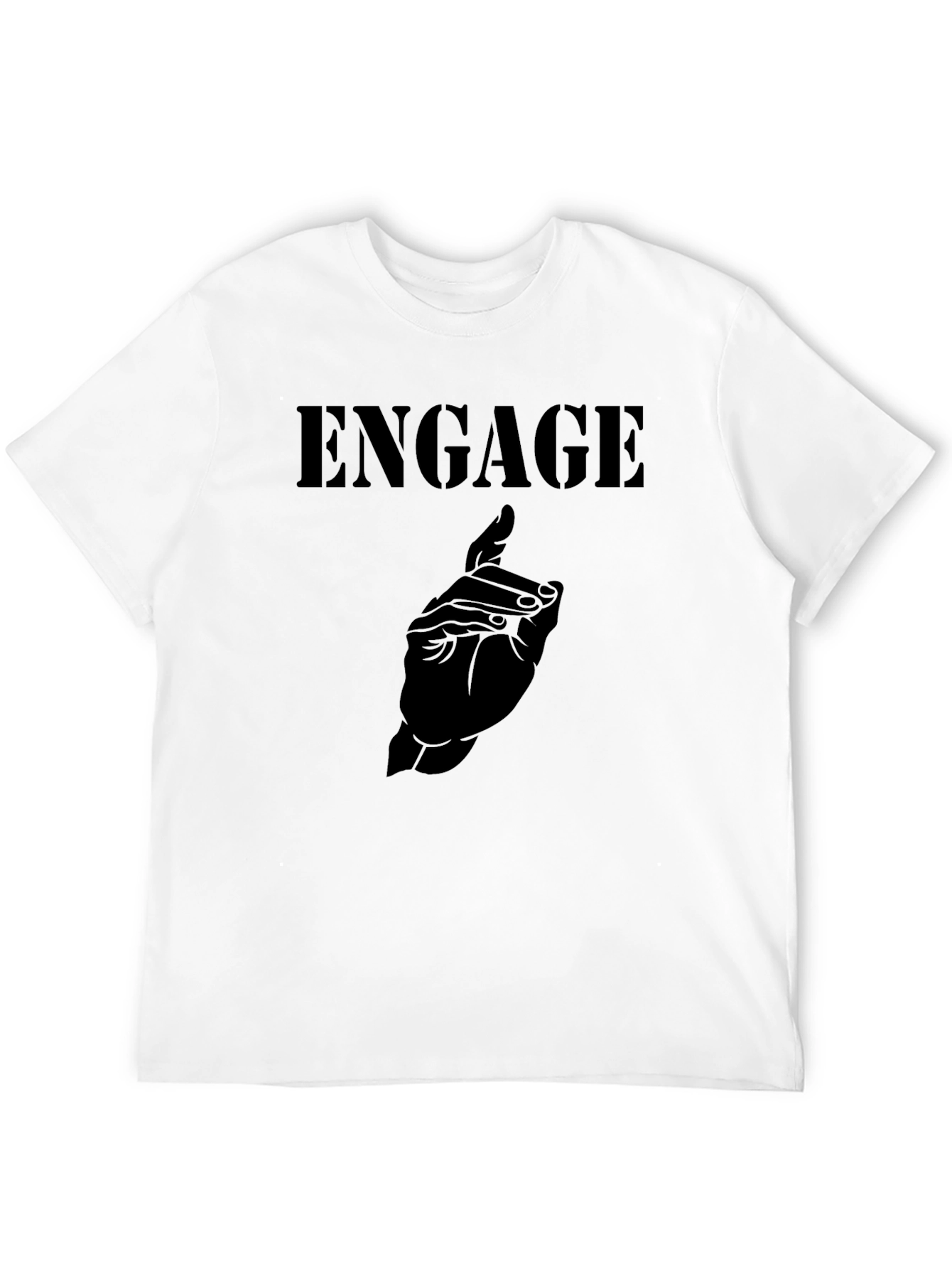 Black Engage Graphic Tee - Black Cotton Blend Shirt view 12