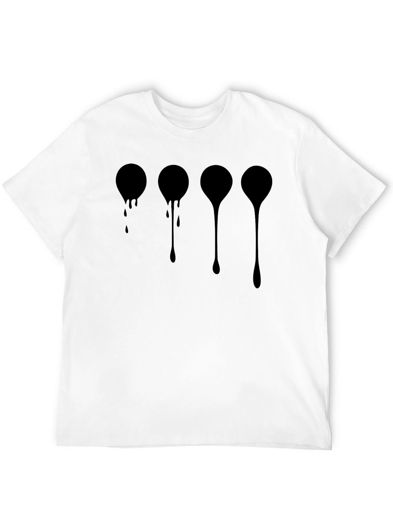 Black Dripping Circles Graphic Tee - Modern Black T-Shirt view 12
